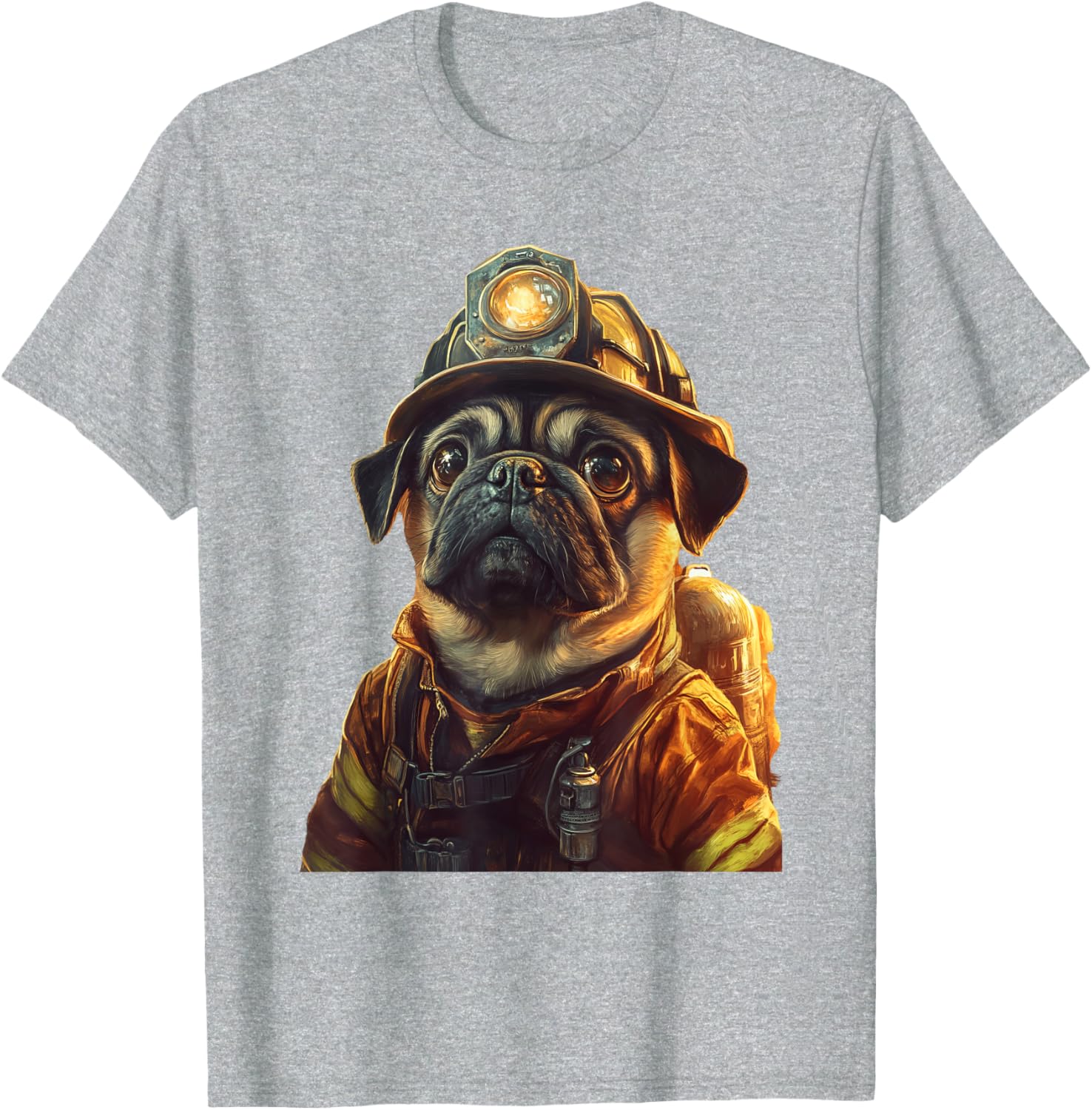 Cute Pug Firefighter T-Shirt for Dog Lovers - Fun and Playful Design - 6