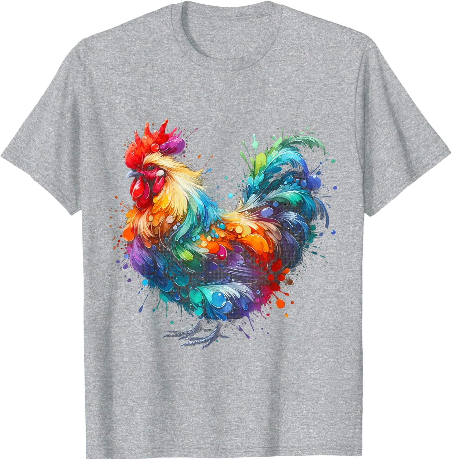 Funny Colorful Chicken Art T-Shirt for Women - Perfect Gift for Chicken Lovers - 9
