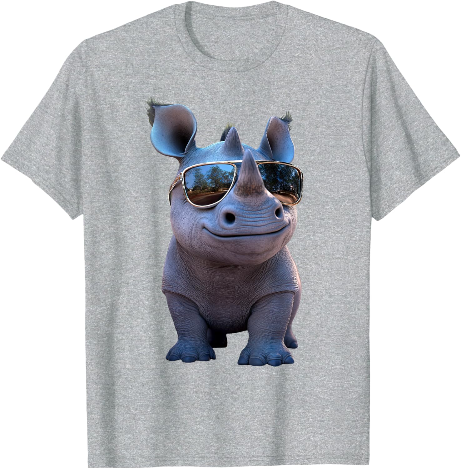 Cute Rhino Safari T-Shirt for Animal Lovers | White Rhinoceros Apparel - 1