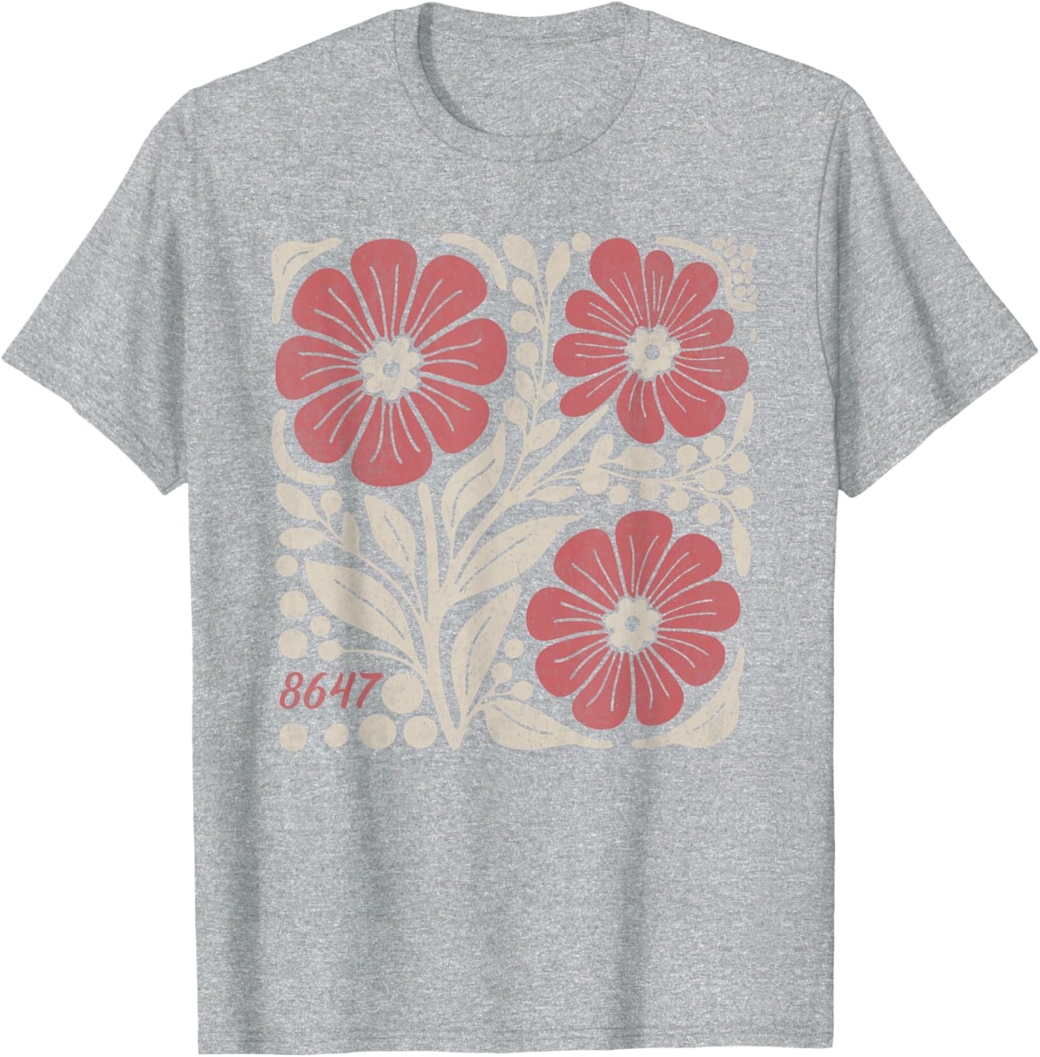Floral Boho Anti Trump 86 47 T-Shirt for Stylish Casual Wear - 23