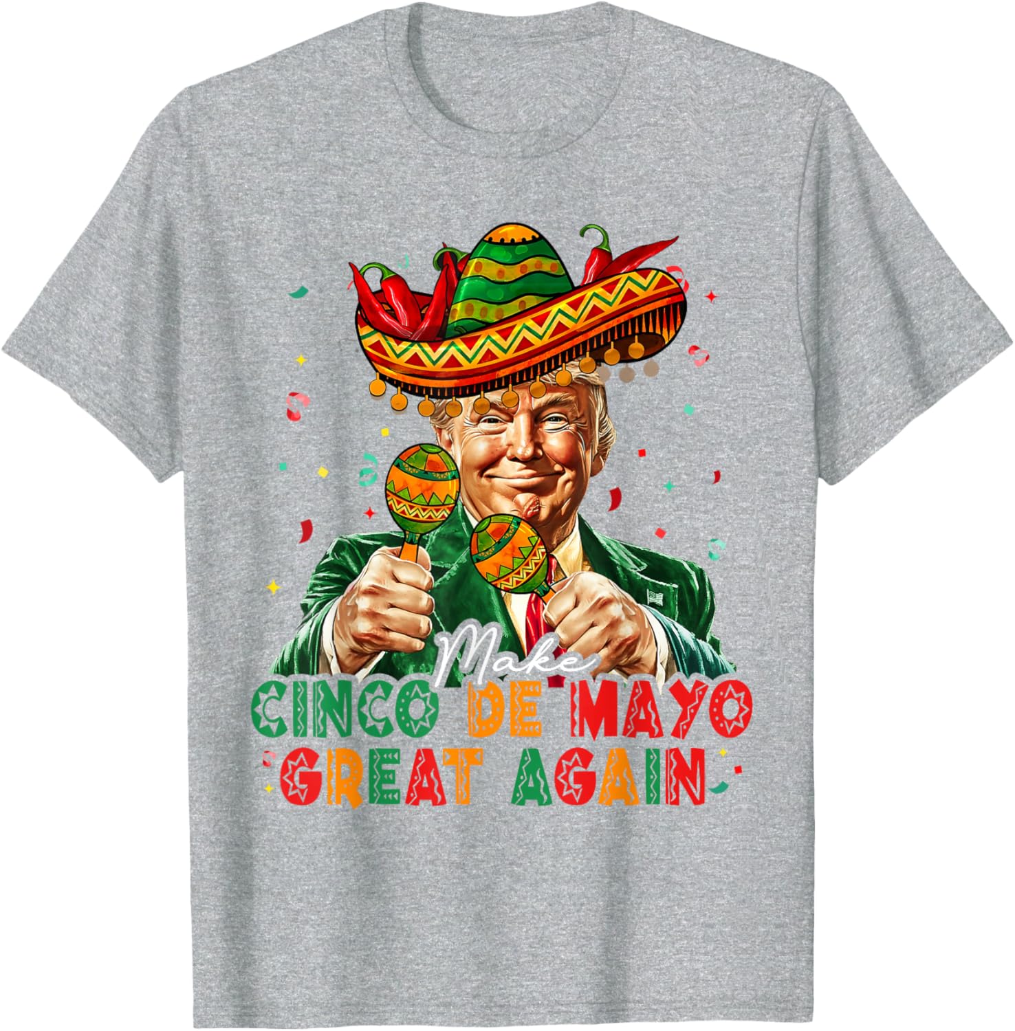 Funny Cinco De Mayo Trump Sombrero T-Shirt for Festive Celebrations - 16