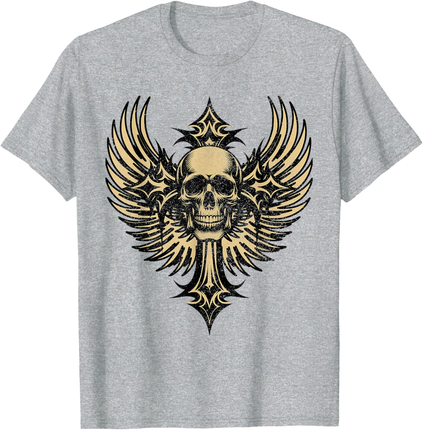 Grunge Skull Cross Gothic Aesthetic T-Shirt for Stylish Individuals - 14