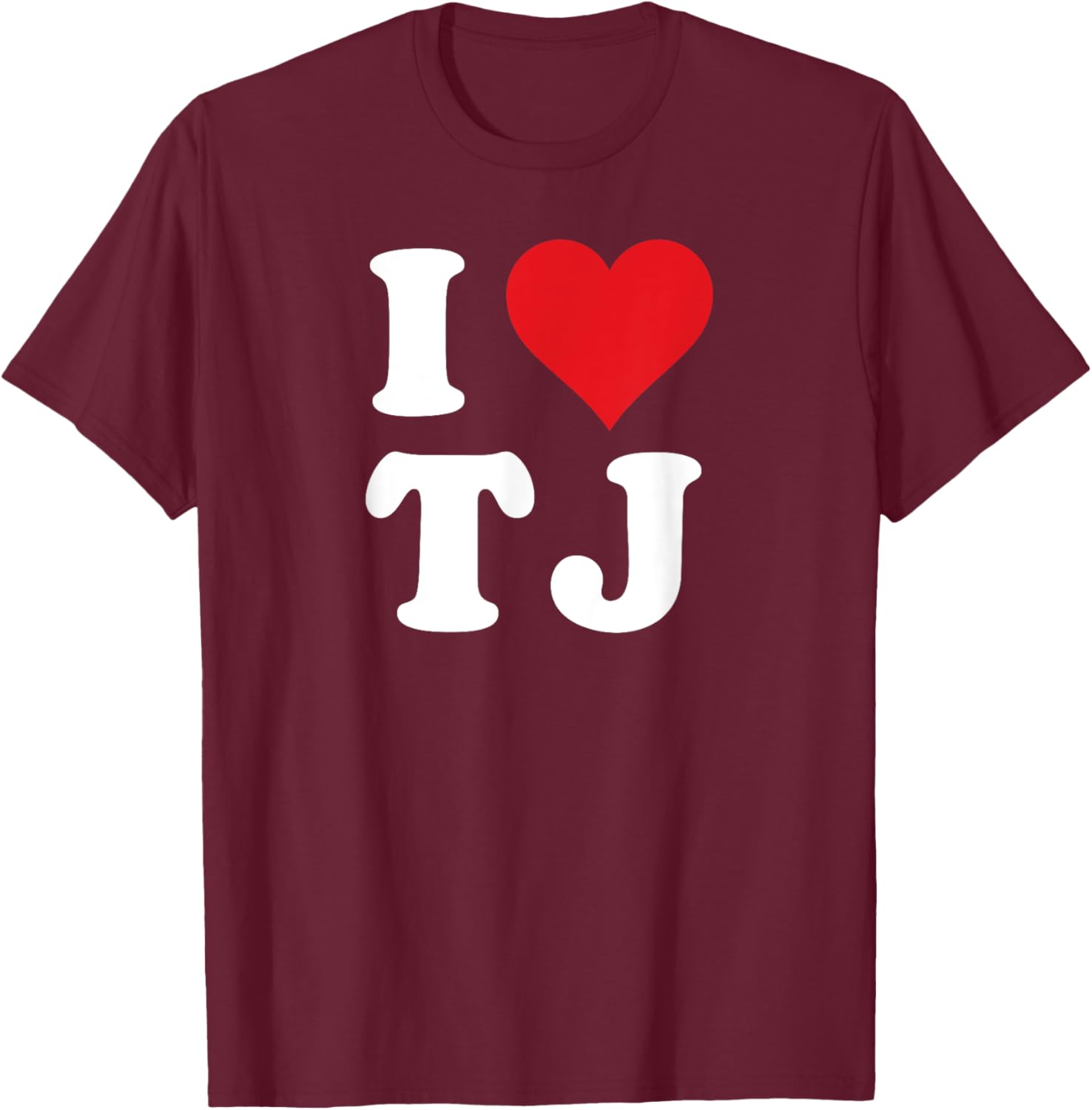 I Love TJ Initials T-Shirt Cute Heart Design for T J Fans - 16