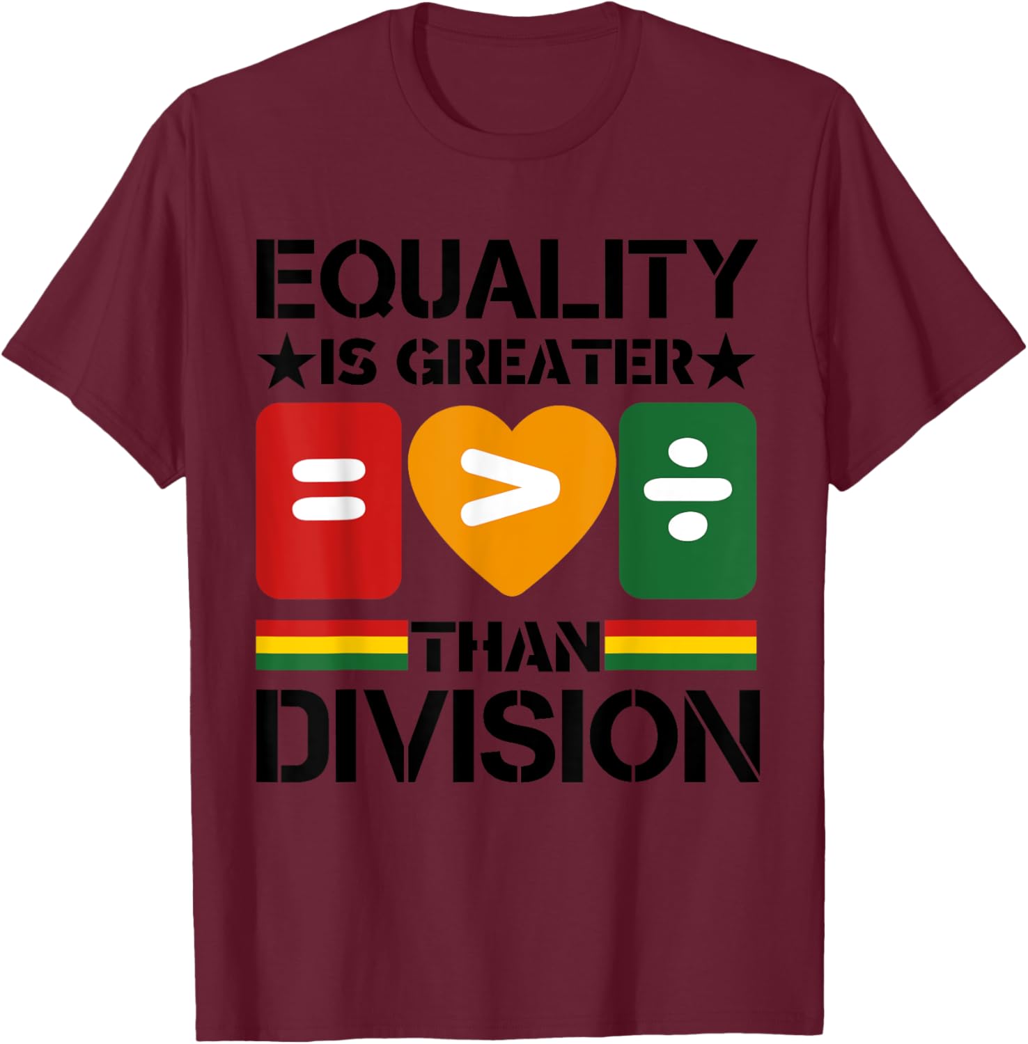 Equality Over Division Black History Month Math Pride T-Shirt - 1