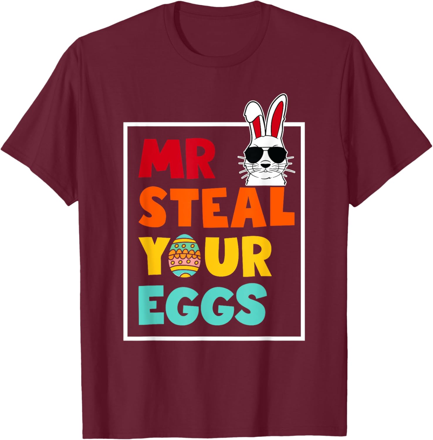 Funny Mr Steal Your Eggs Bunny T-Shirt for Toddlers - Easter Spring Style - 16