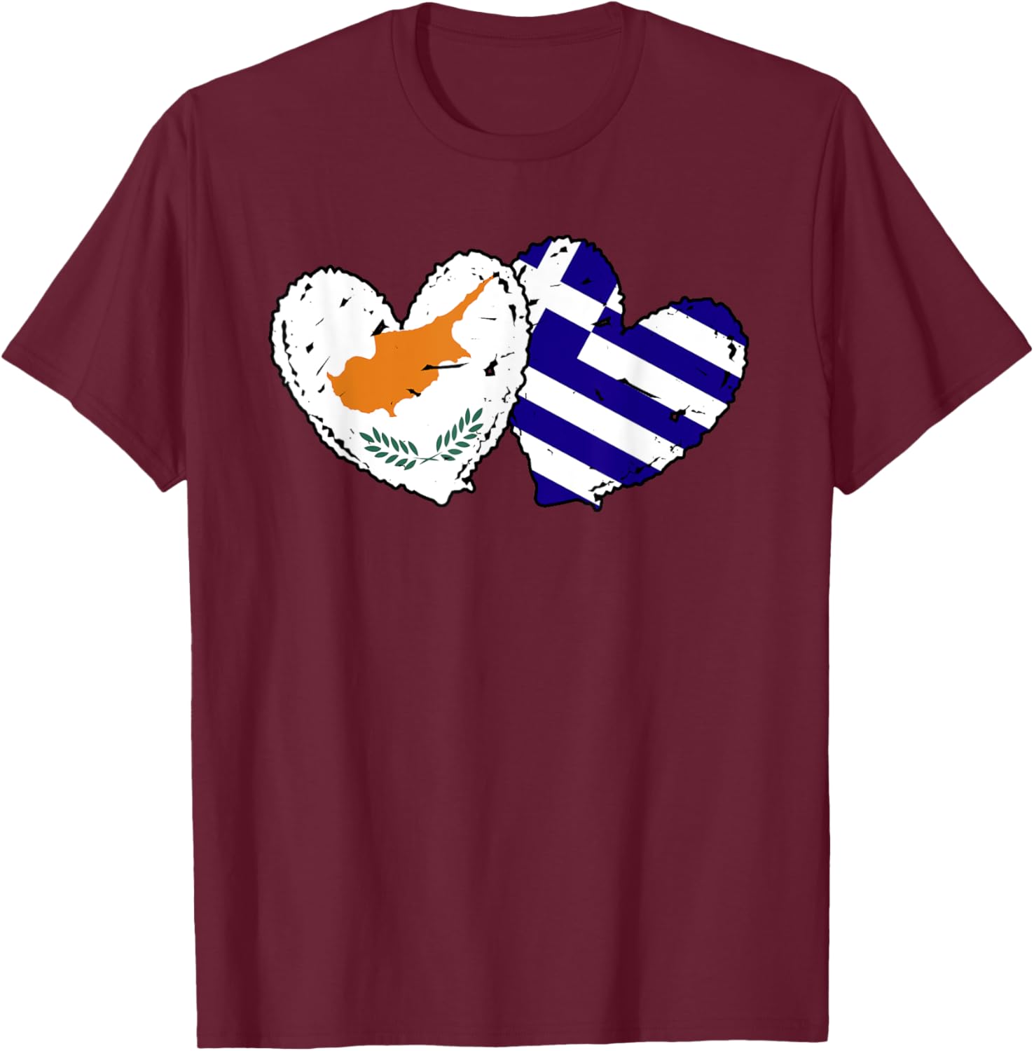 Cyprus Greece Heart Flag T-Shirt for Cypriot Greek Ancestry Lovers - 22