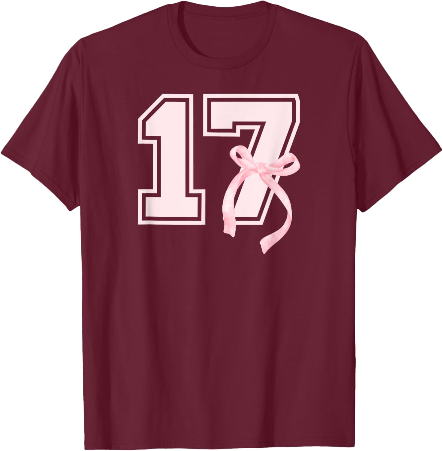 17th Birthday Bow T-Shirt for Stylish Seventeen Year Old Girls - 7