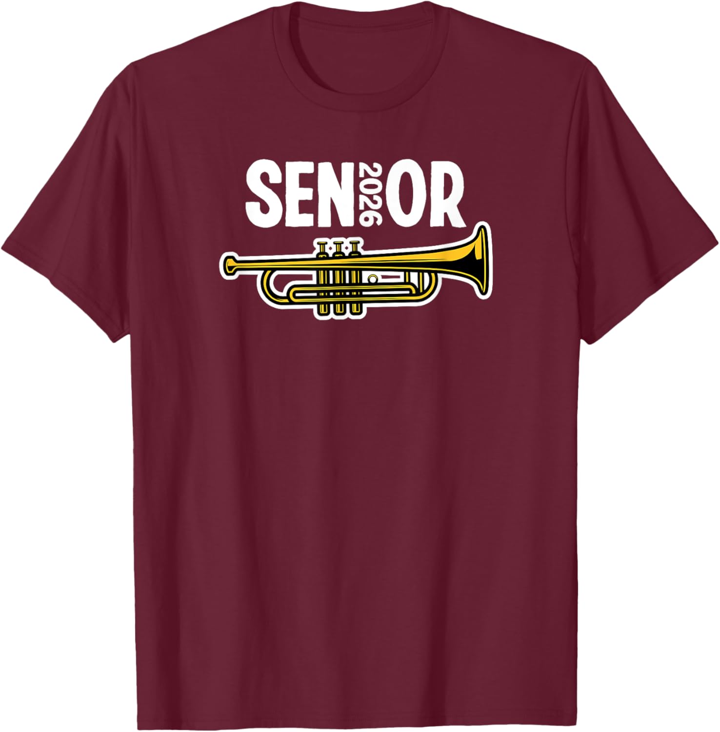 2026 Senior Trumpet Player Marching Band T-Shirt for Music Lovers - 3