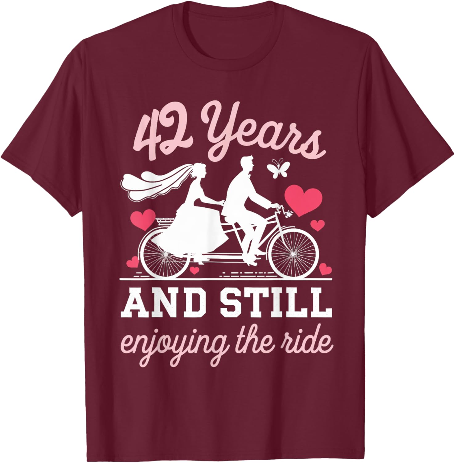 42nd Wedding Anniversary T-Shirt Enjoy the Ride 42 Years of Love - 8