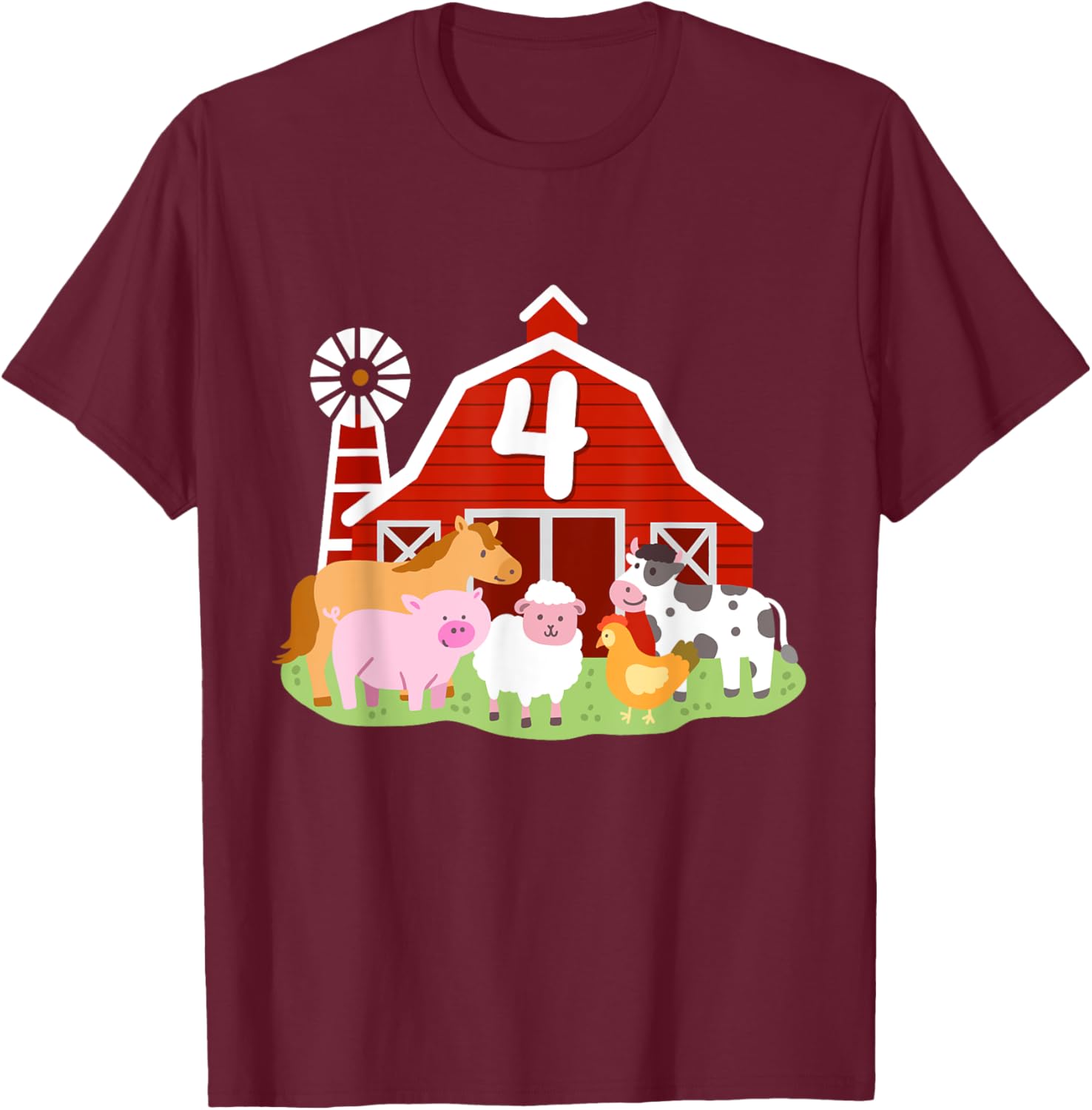Adorable 4th Birthday Farm Animals T-Shirt for Boys Toddler Party Fun - 8