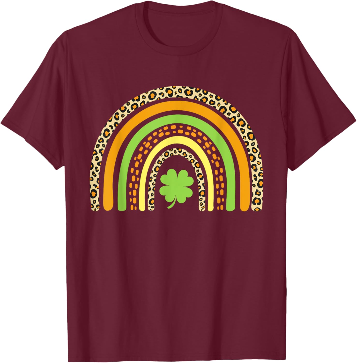 St Patrick's Day Leopard Rainbow Clover T-Shirt for Festive Fun - 7
