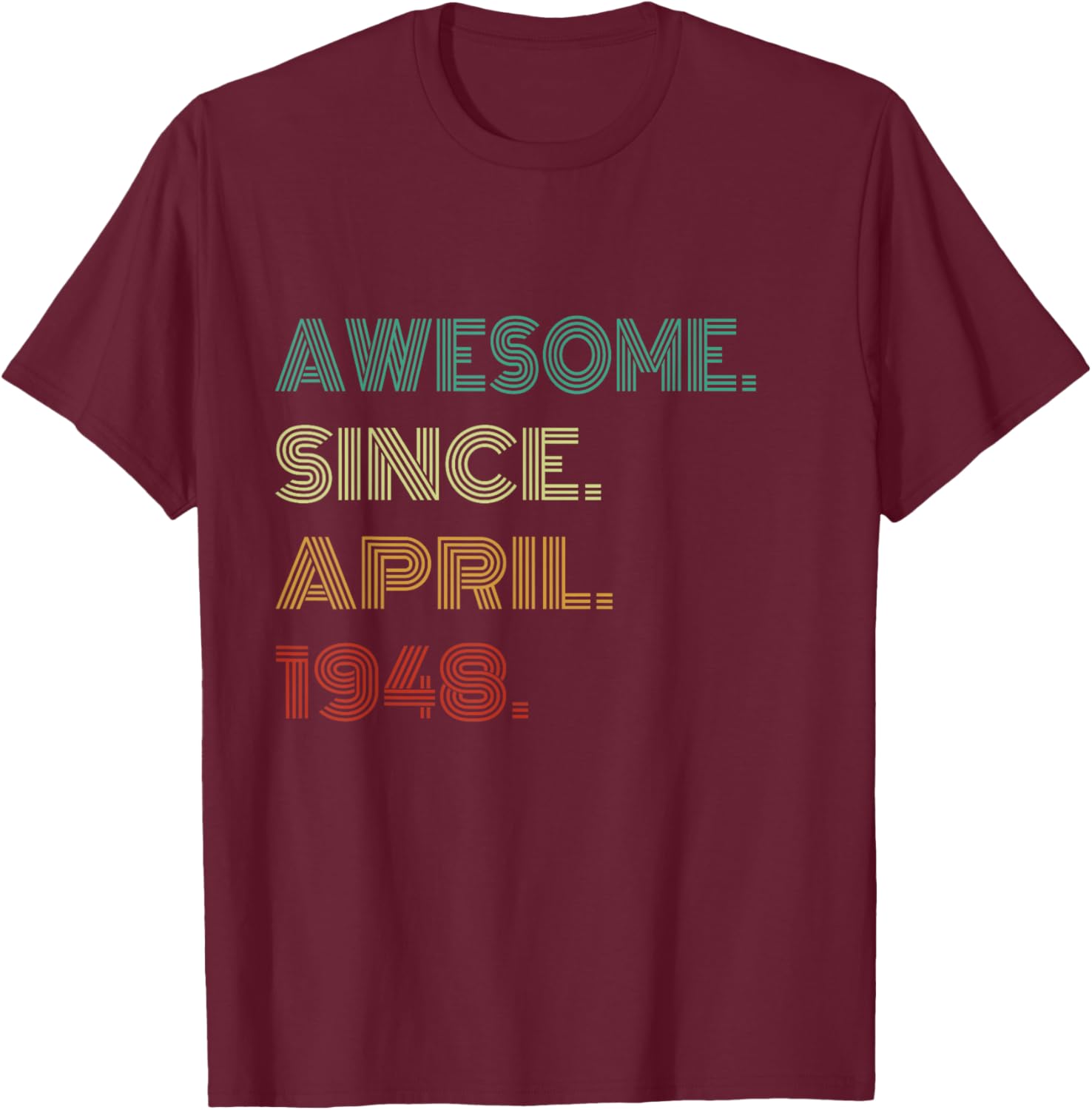 77 Awesome Years Since April 1948 77th Birthday T-Shirt Gift for Him/Her - 8