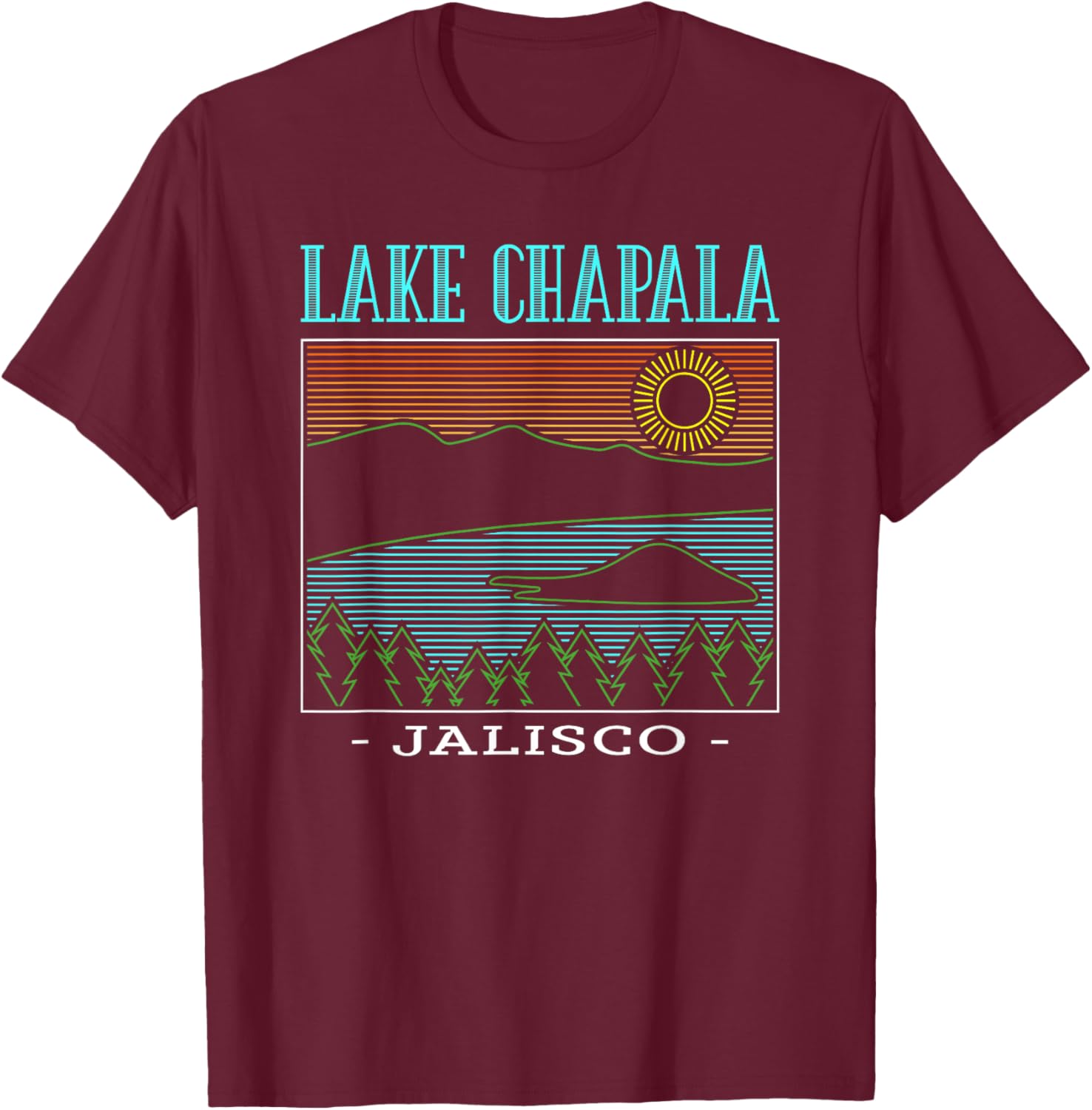 Lake Chapala Jalisco Mountains Vintage T-Shirt for Outdoor Lovers - 15