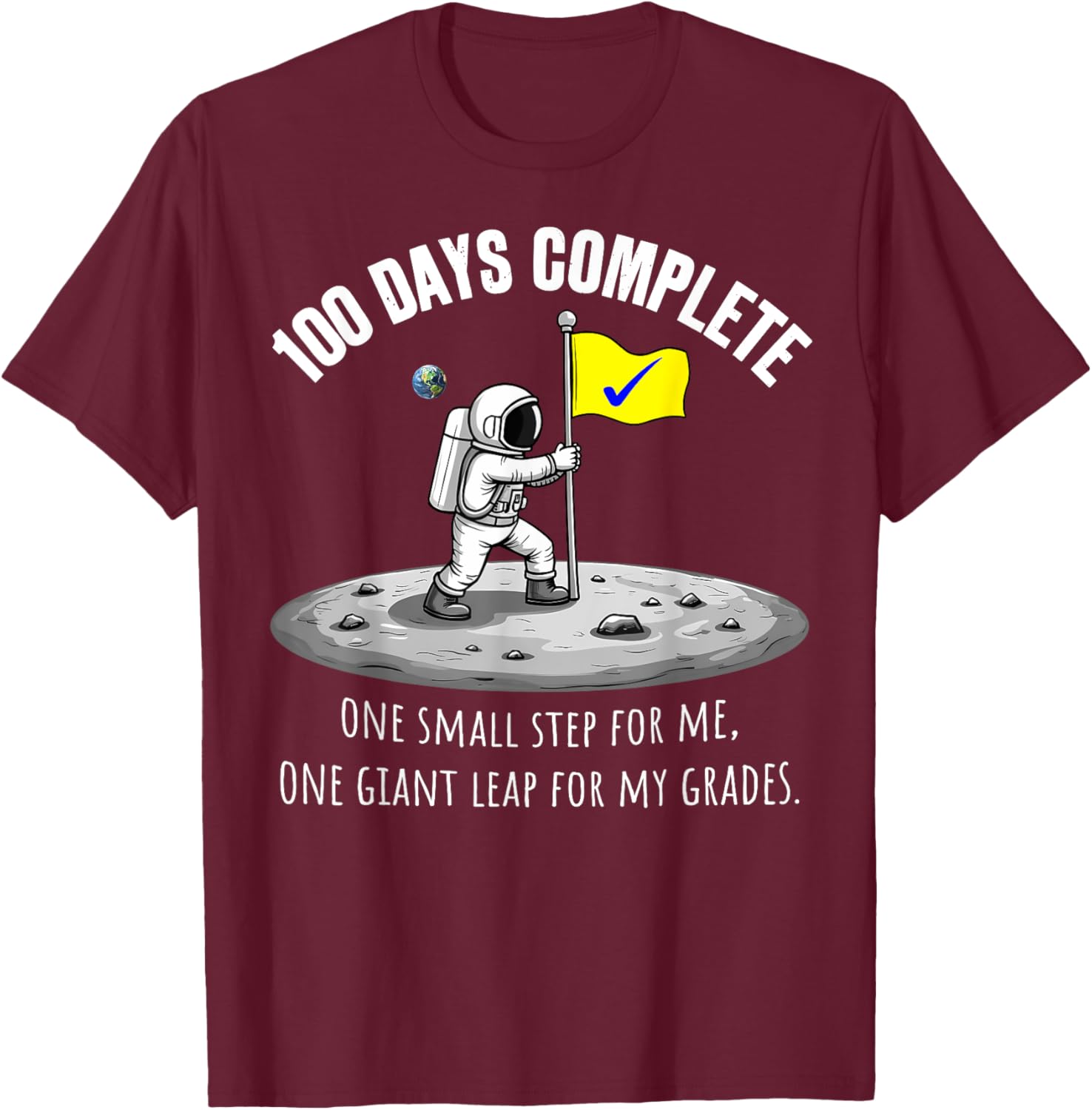 100th Day of School Astronaut on Moon T-Shirt for Kids Fun Celebration - 15