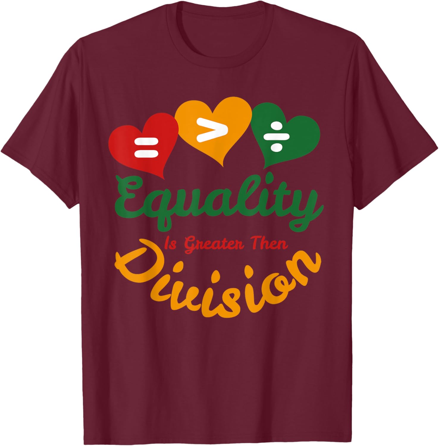 Heart of Equality Black History Month Math T-Shirt for Proud Supporters - 10