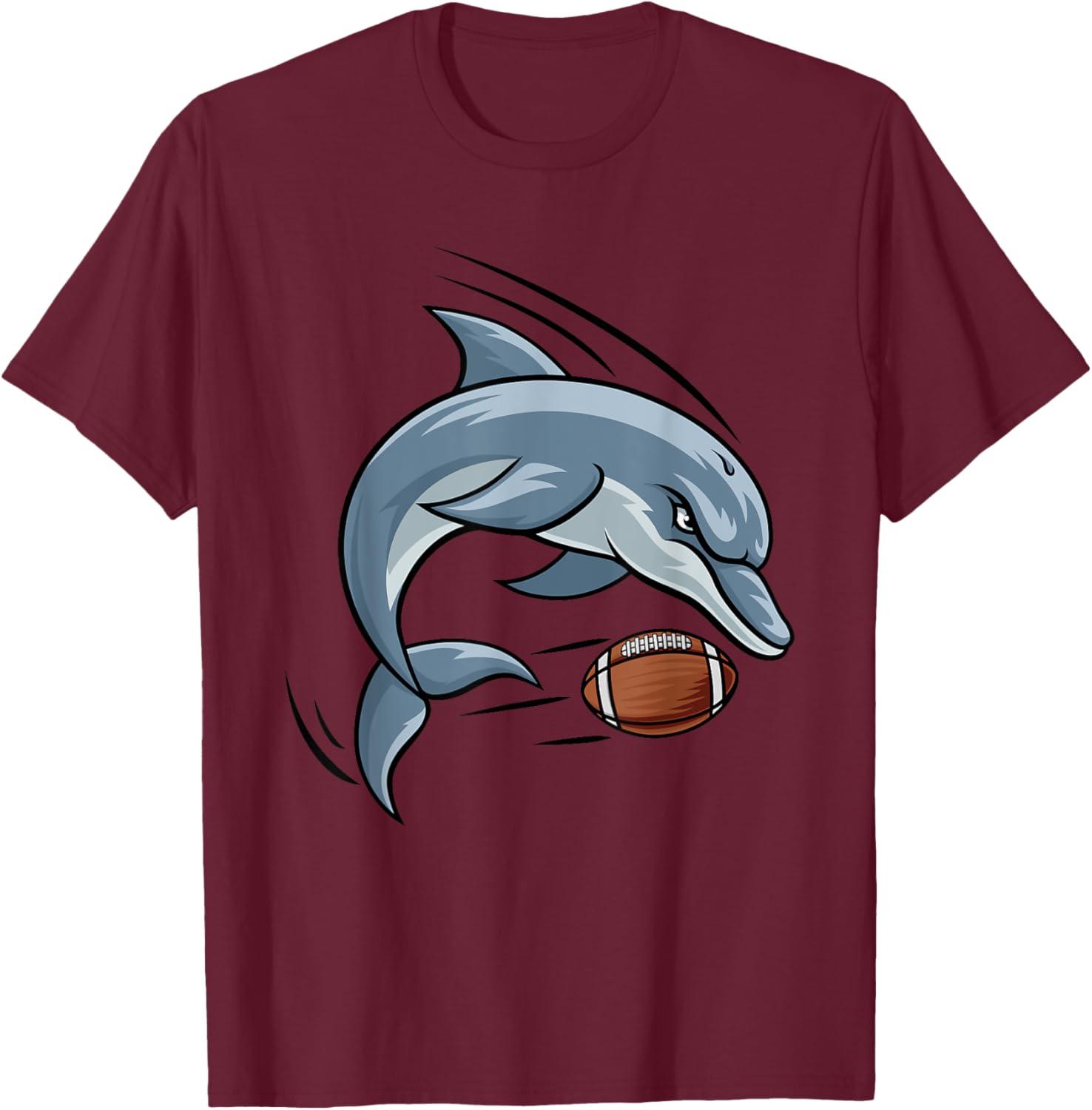 Dolphin Cartoon Character Football T-Shirt for Fun and Sporty Style - 8