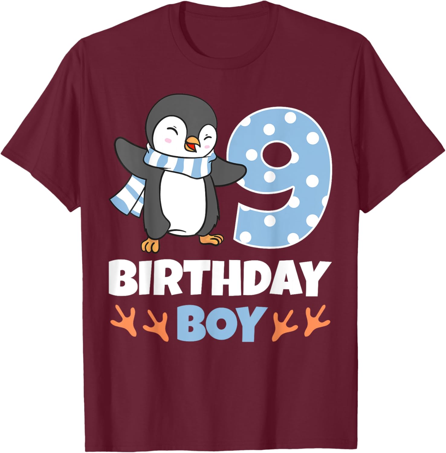 Penguin 9th Birthday Winter Theme T-Shirt for Boys Fun Celebration - 27