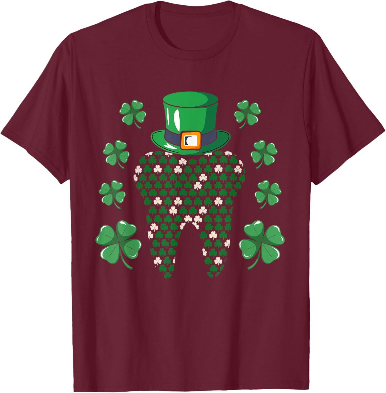 Tooth Leprechaun Hat St Patrick's Day Dentist T-Shirt for Men - 14