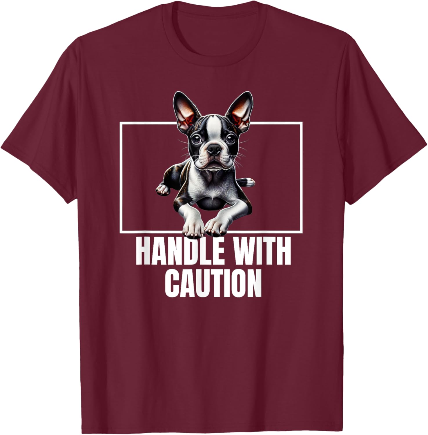 Boston Terrier Handle With Care T-Shirt for Dog Lovers and Owners - 2