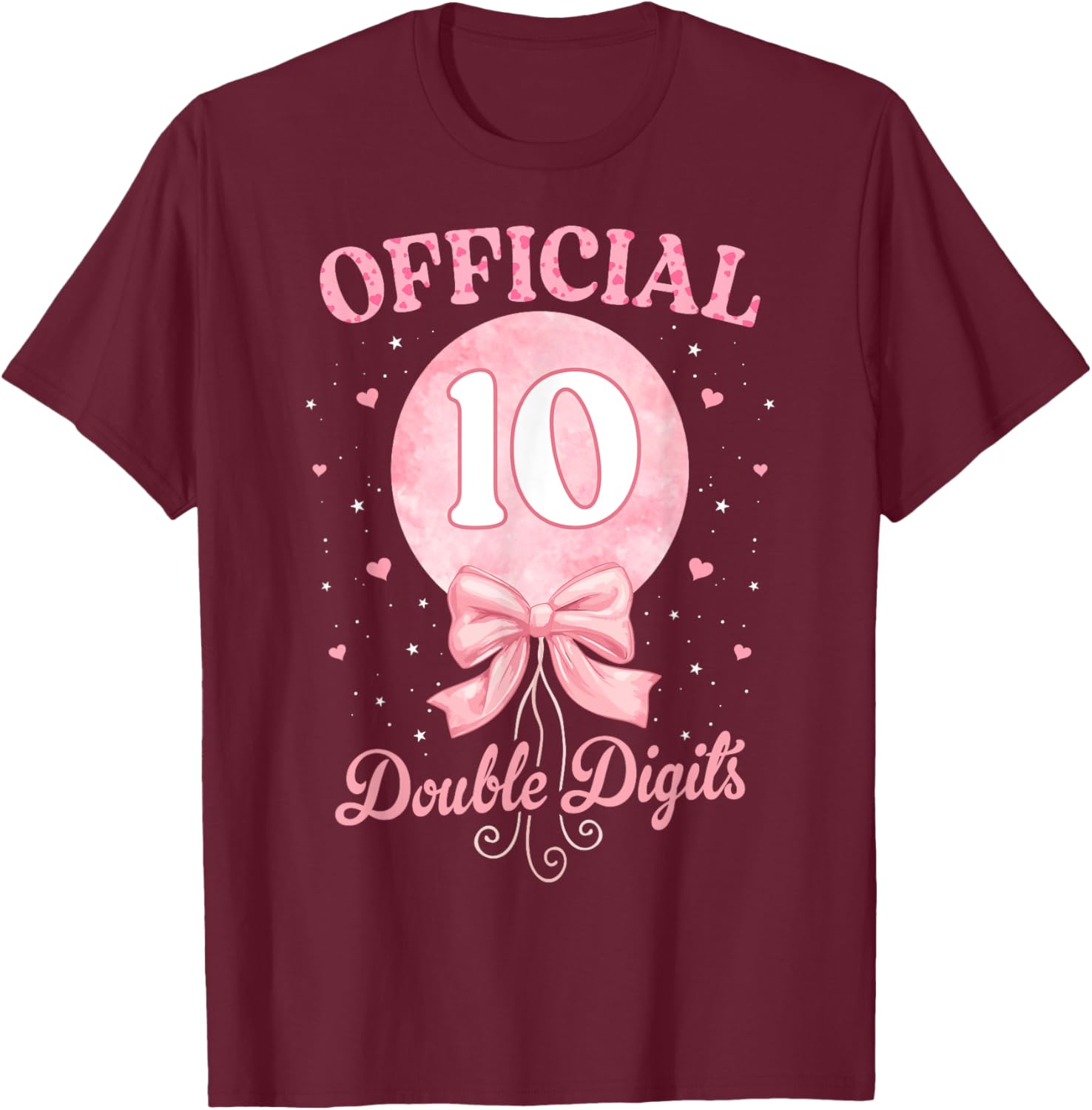 Pink Coquette Bow T-Shirt for 10 Year Old Birthday Girl Celebration - 13