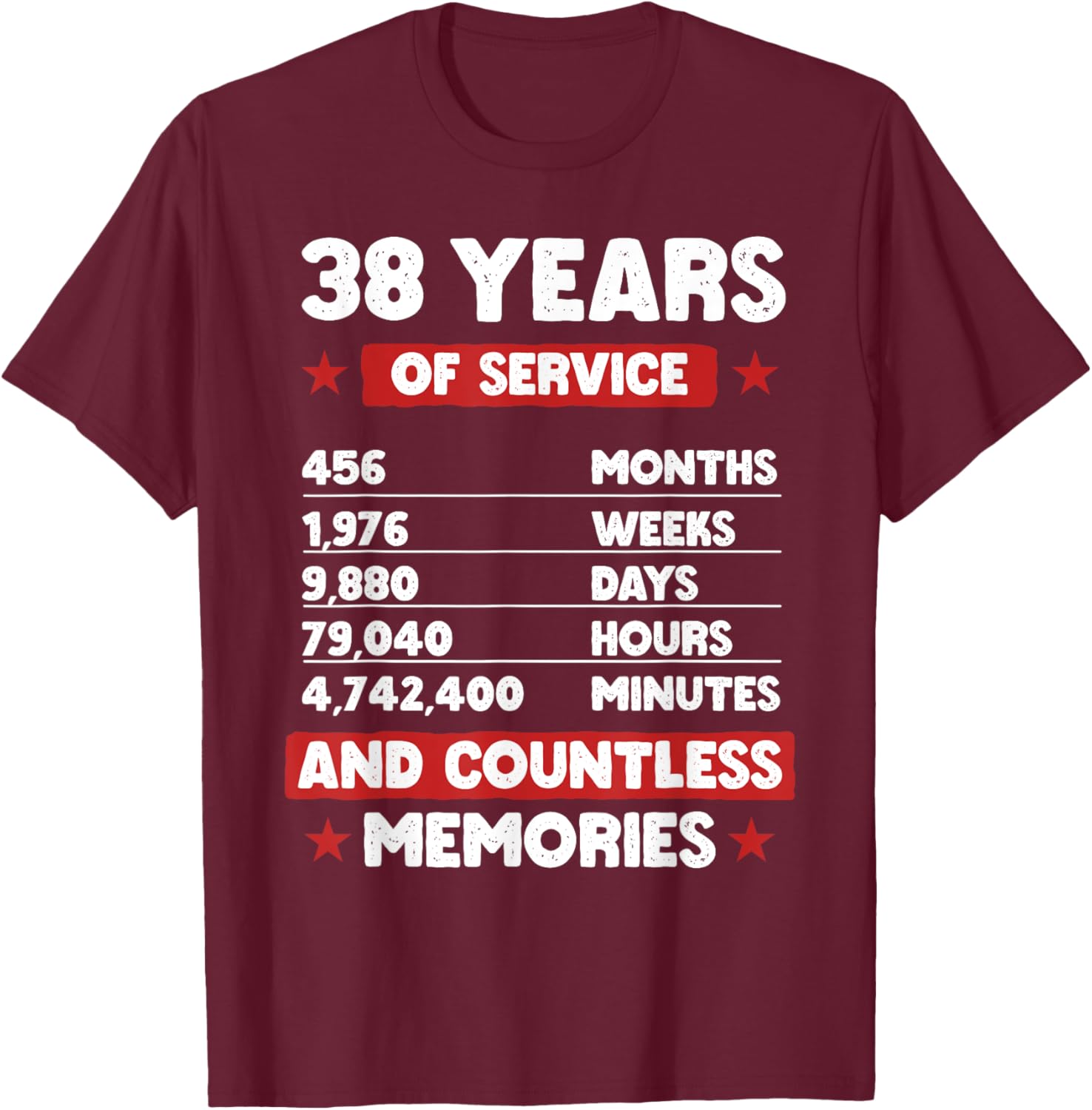 38 Years of Service Retirement T-Shirt for Men and Women Gift Idea - 7