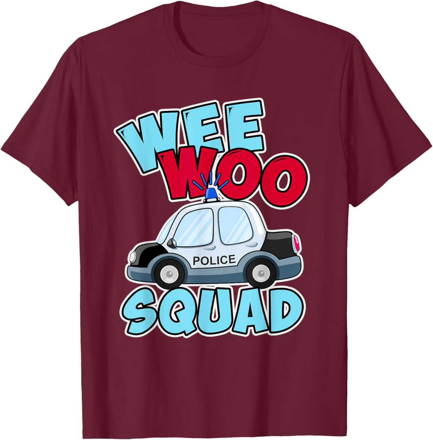 Wee Woo Squad Police Car T-Shirt for Kids - Fun Policeman Design - 27