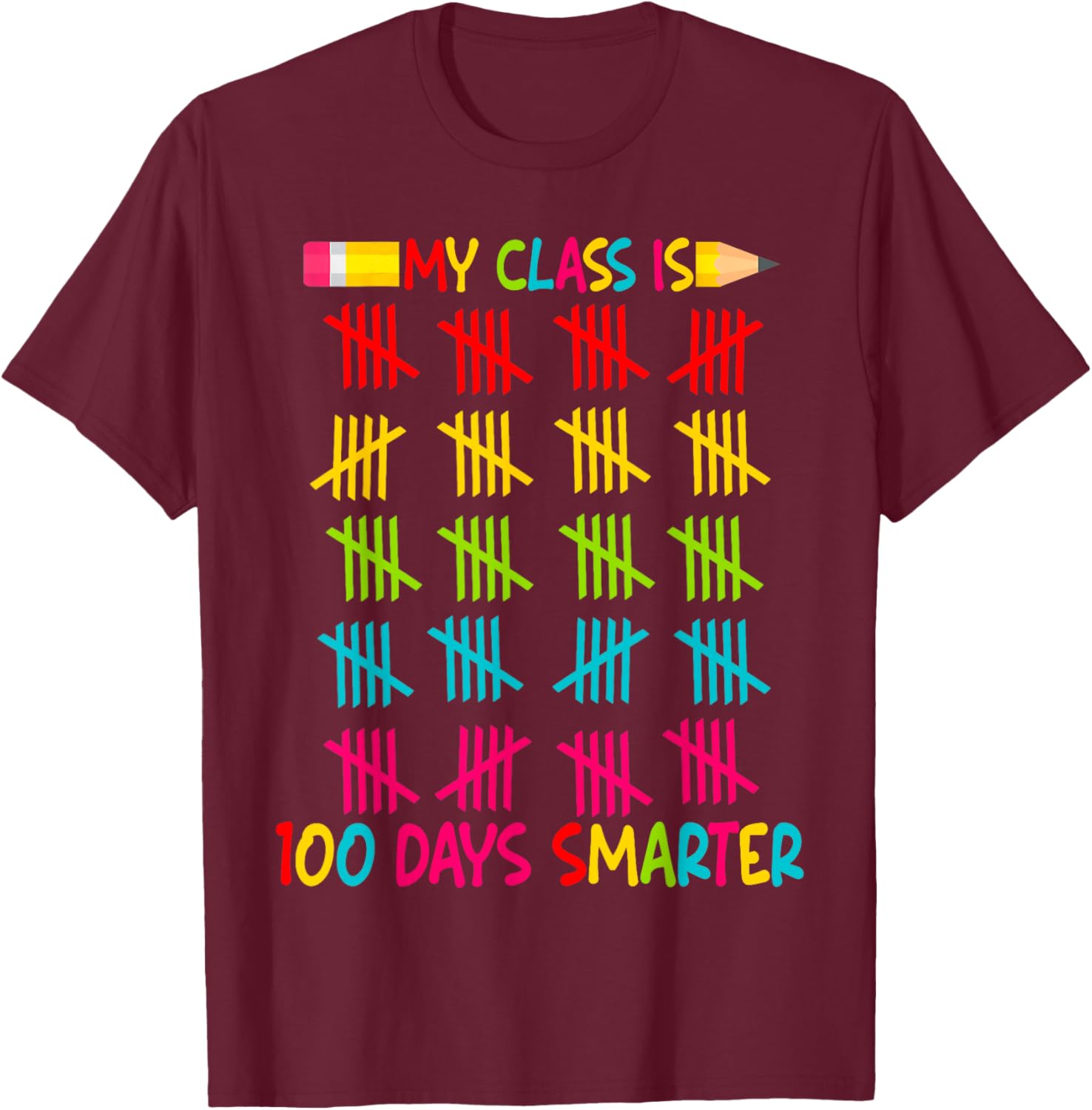100 Days Smarter Teacher T-Shirt for 100th Day of School Celebrations - 3