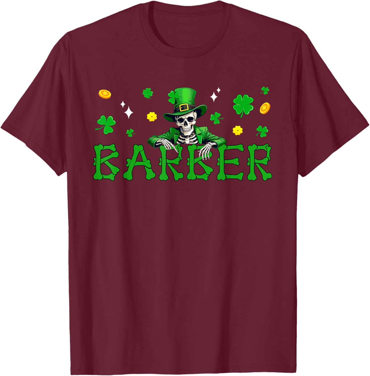 St. Patrick's Day Skeleton Shamrock T-Shirt for Irish Job Fans - 3