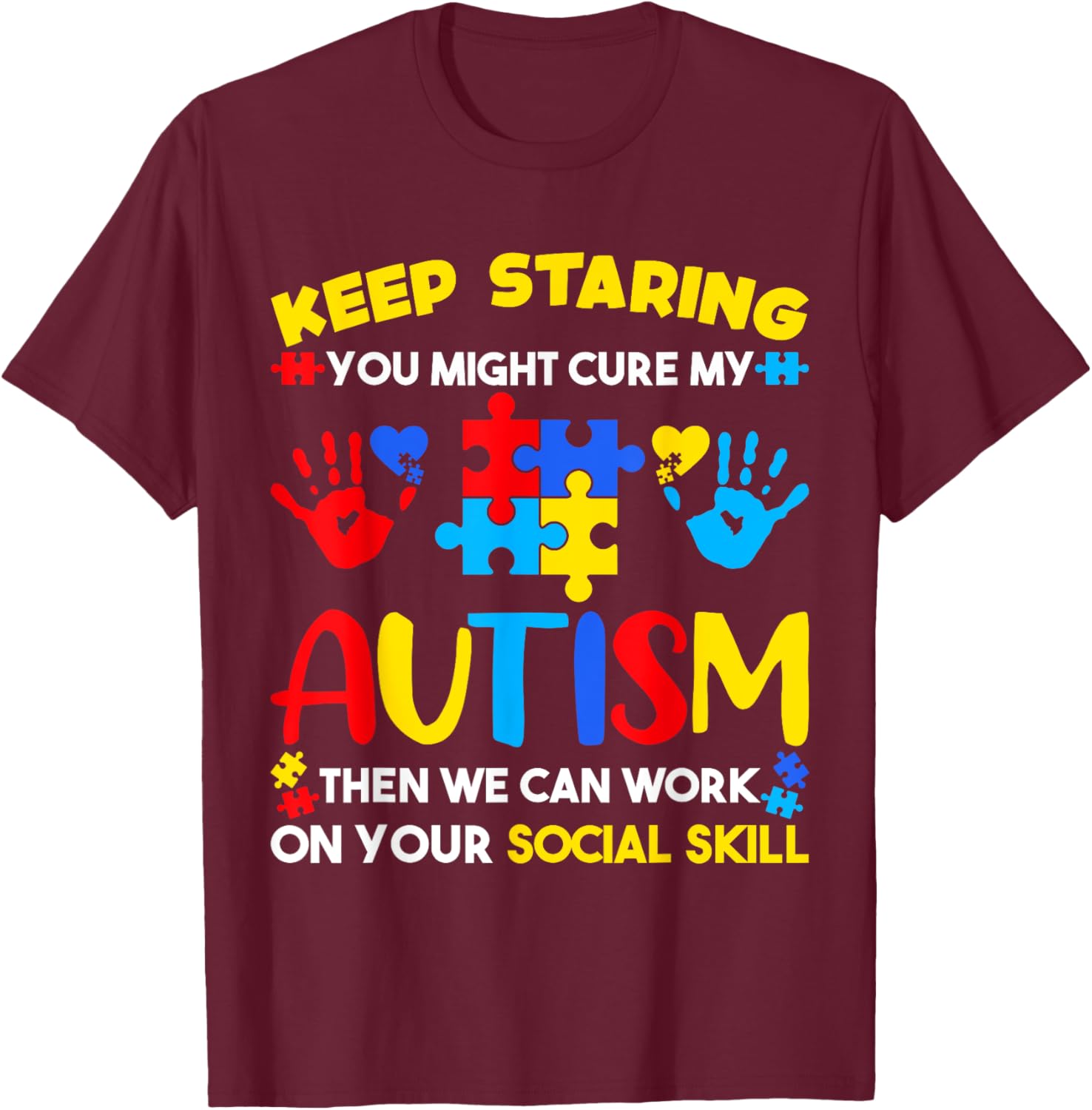 Keep Staring You Might Cure My Autism Awareness Kids T-Shirt for Positive Vibes - 4
