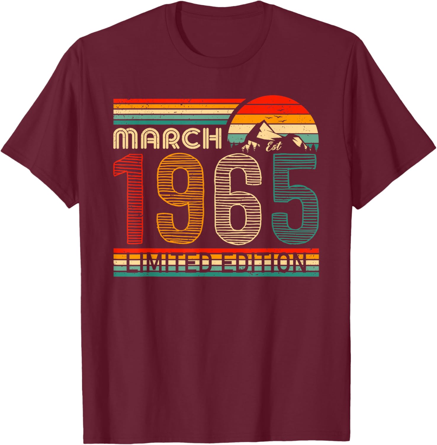 March 1965 Vintage Birthday T-Shirt Classic Design for Timeless Style - 3