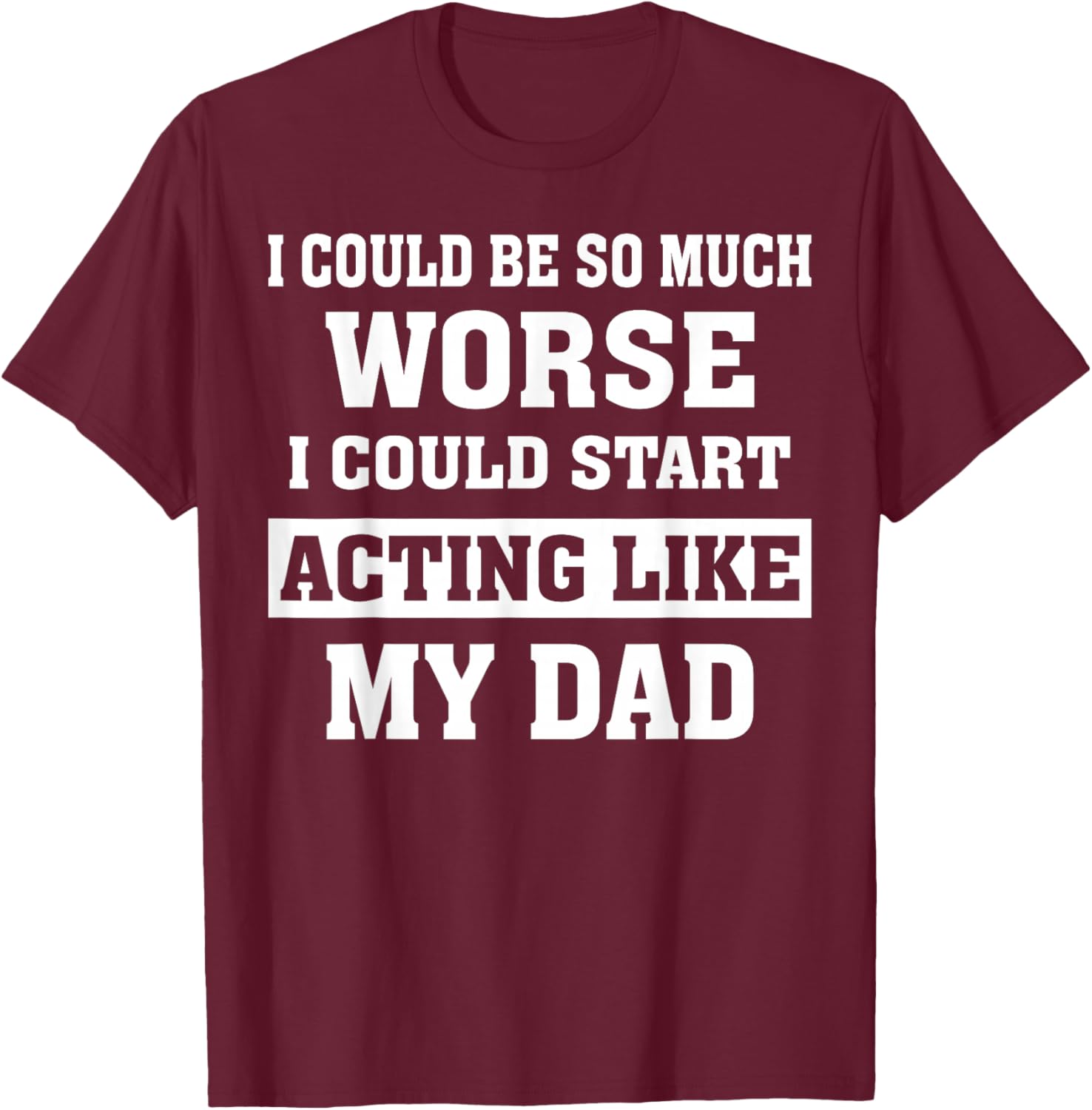 Funny Dad Humor T-Shirt I Could Be So Much Worse Gift for Fathers Day - 14