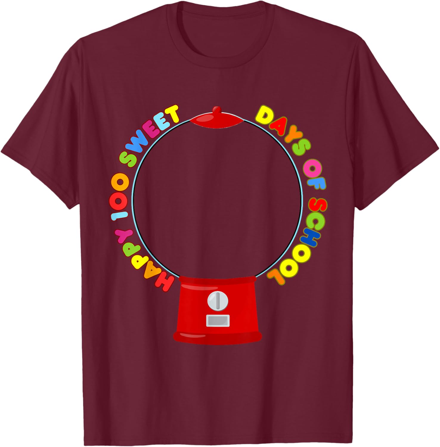 100 Days of School Gumball Machine DIY Blank T-Shirt for Kids - 5