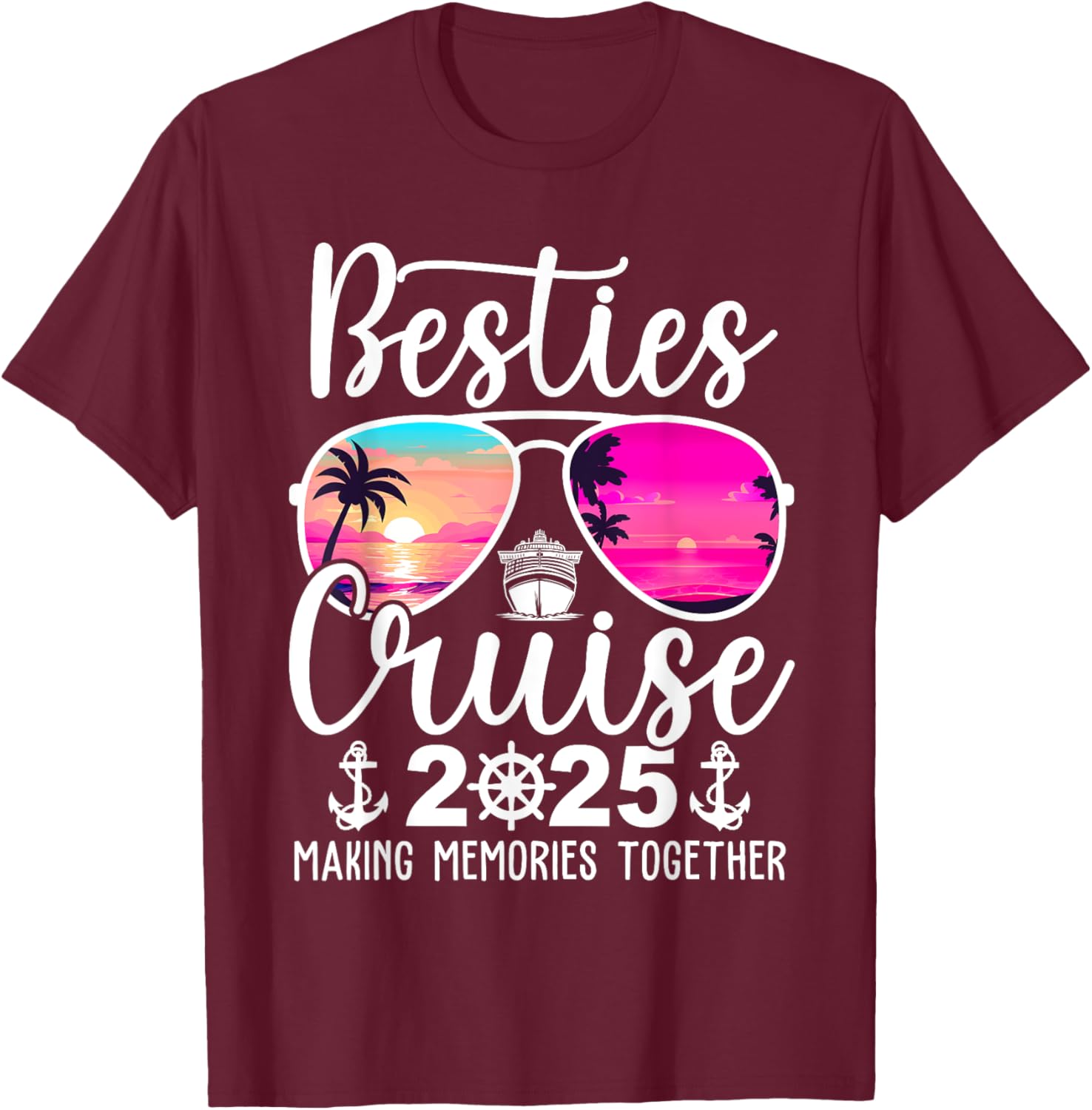 Besties Cruise 2025 Summer Vacation T-Shirt for Fun Travel Memories - 12