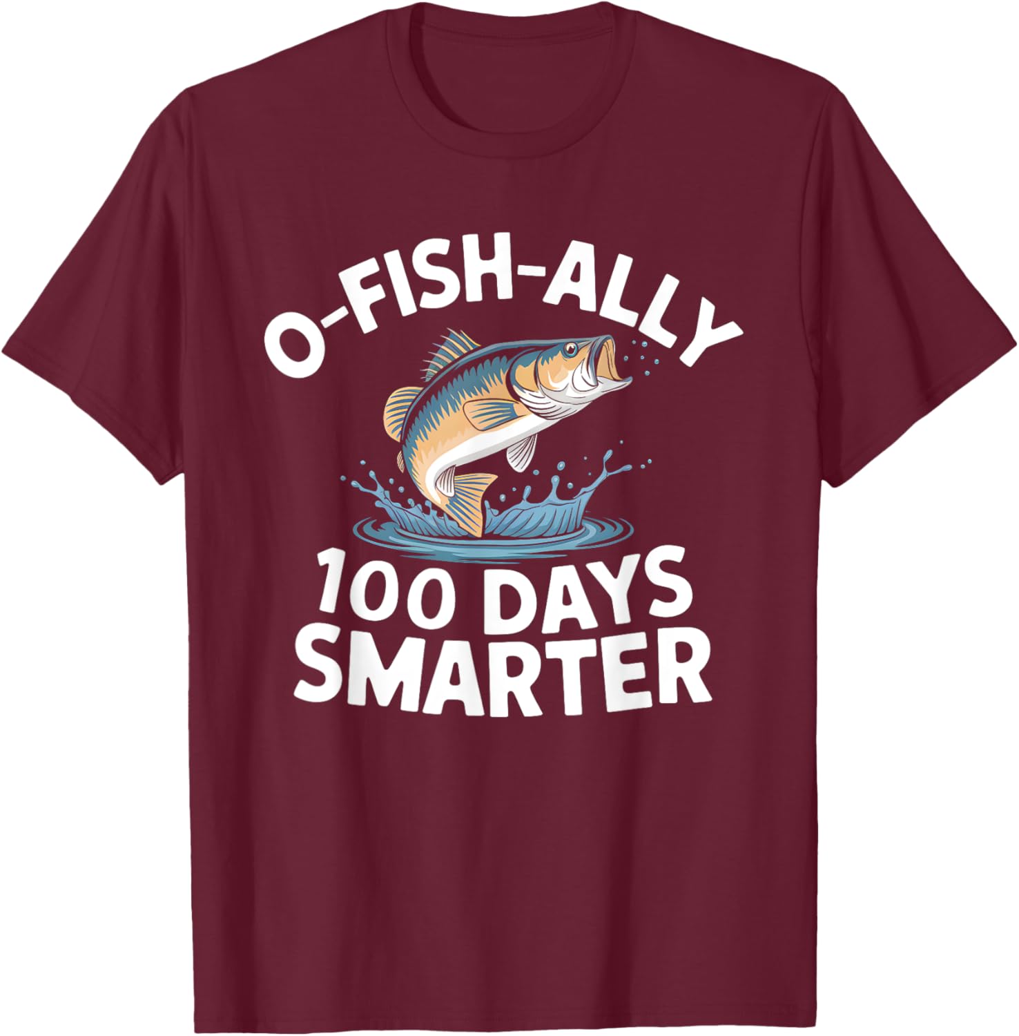 100 Days Smarter Kids Fishing T-Shirt for 100th Day of School Fun - 3