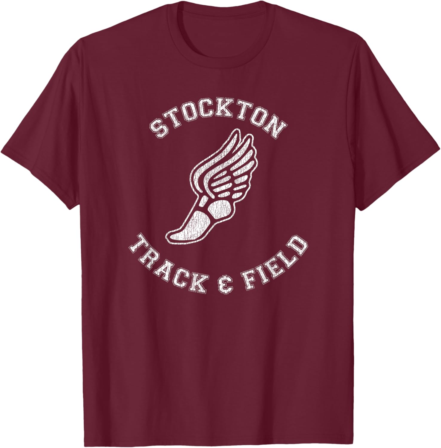 Stockton Track & Field Retro 80s Distressed T-Shirt for Casual Style - 6