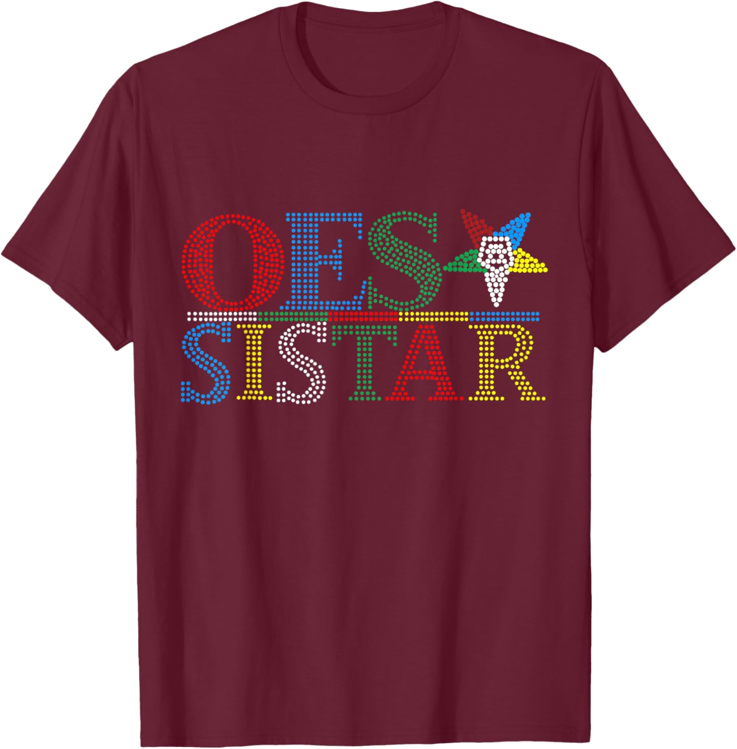 OES Sistar Dot Print Design Order of the Eastern Star Sisters T-Shirt - 24