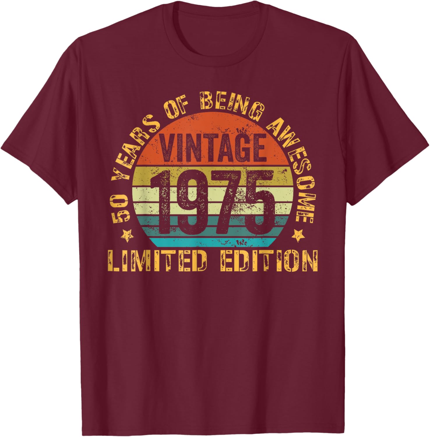 Vintage 50th Birthday T-Shirt for Men Born in 1975 - Celebrate 50 Years - 5