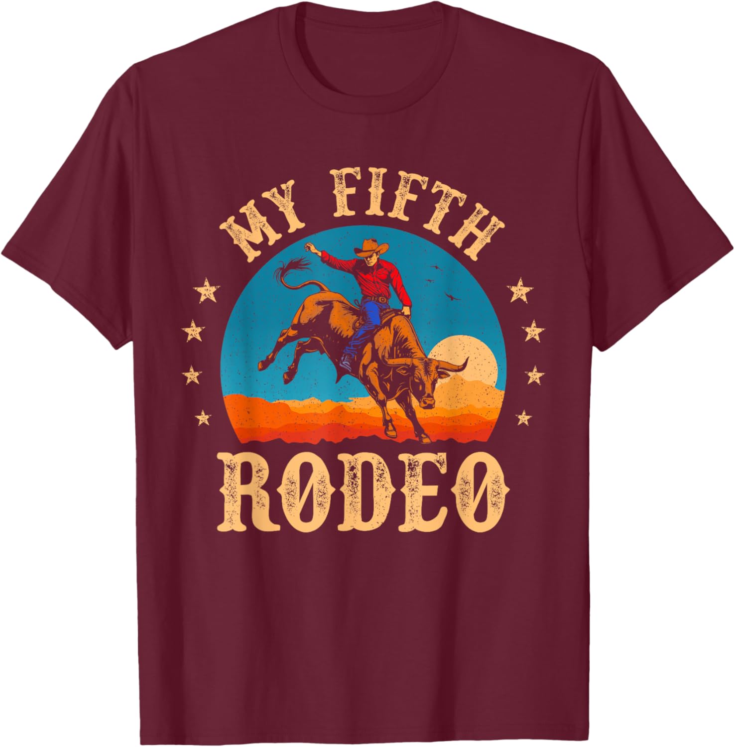 My Fifth Rodeo Cowboy Bull Riding T-Shirt for 5th Birthday Fun - 11