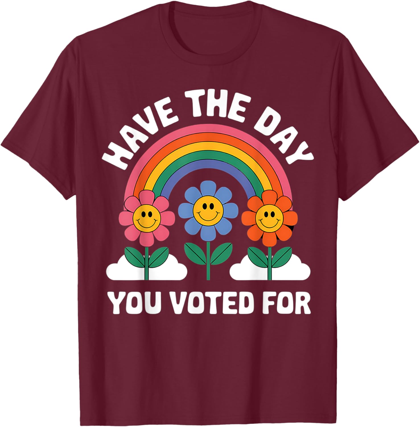 Funny Groovy Rainbow Flower T-Shirt for Your Voting Day Celebration - 12