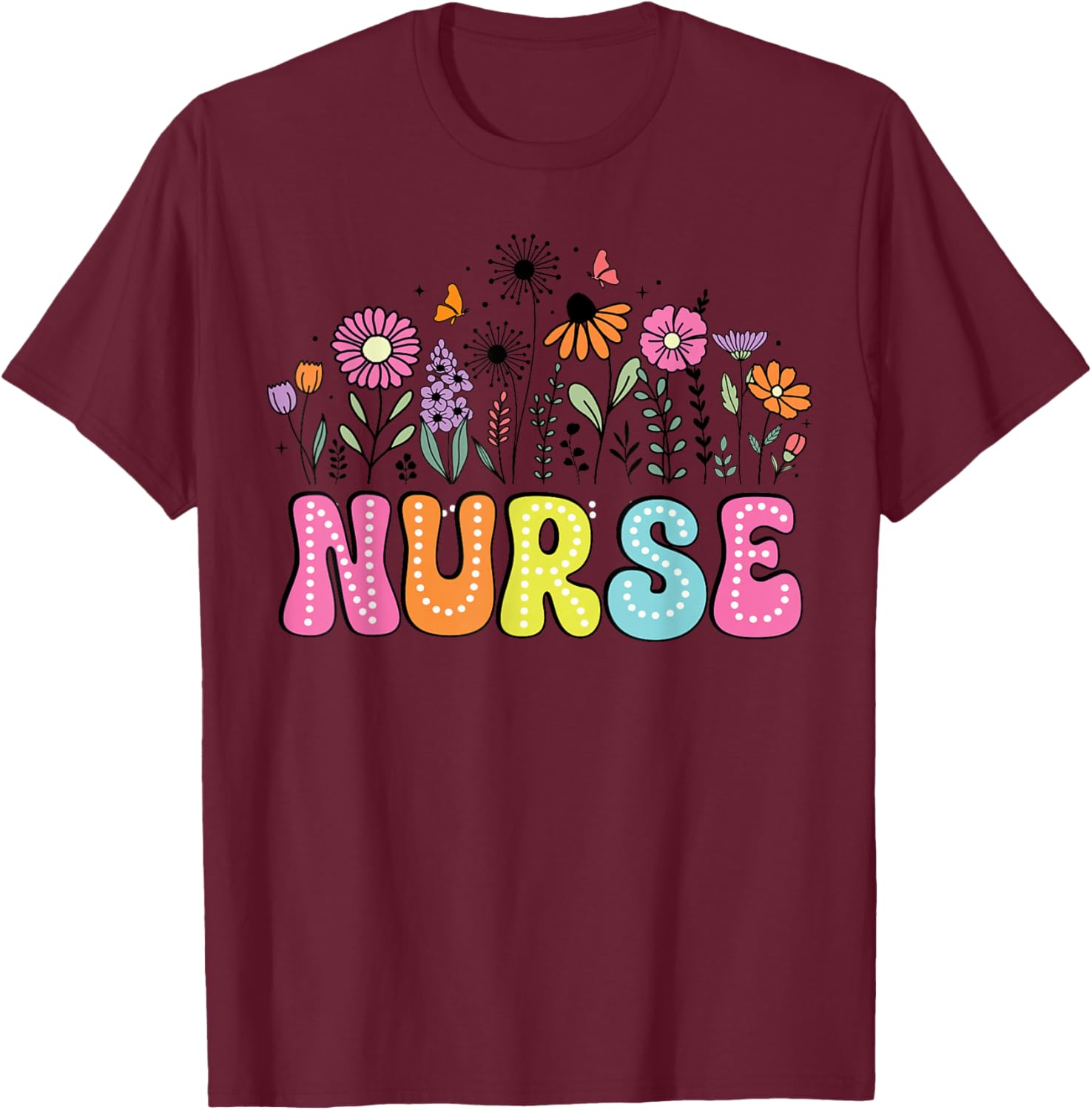 Groovy Nurse Wildflower Floral T-Shirt for Happy Nurse Week 2026 - 1