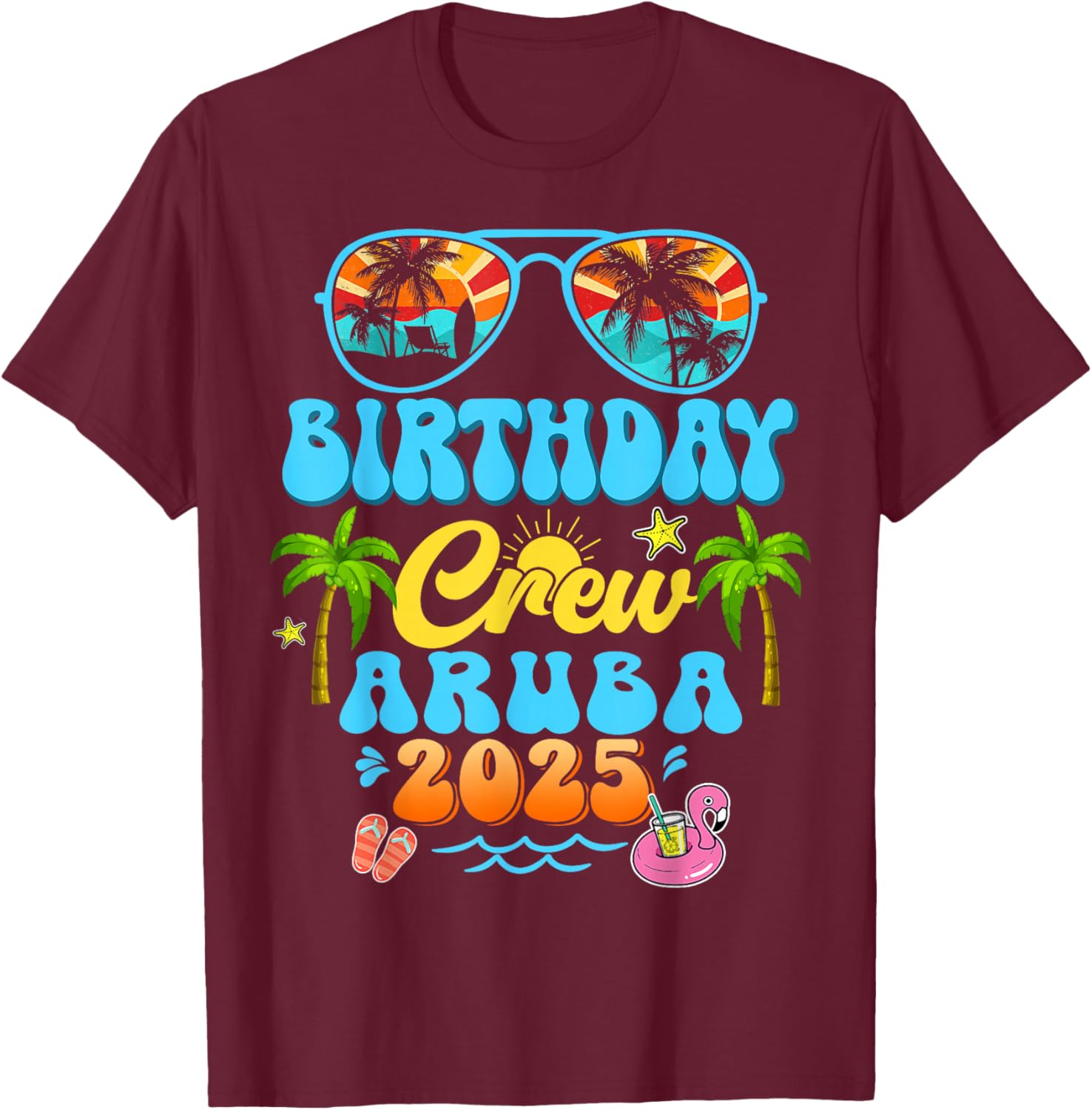 Aruba Birthday Crew Vacation Cruise 2025 Summer Group Trip T-Shirt - 2