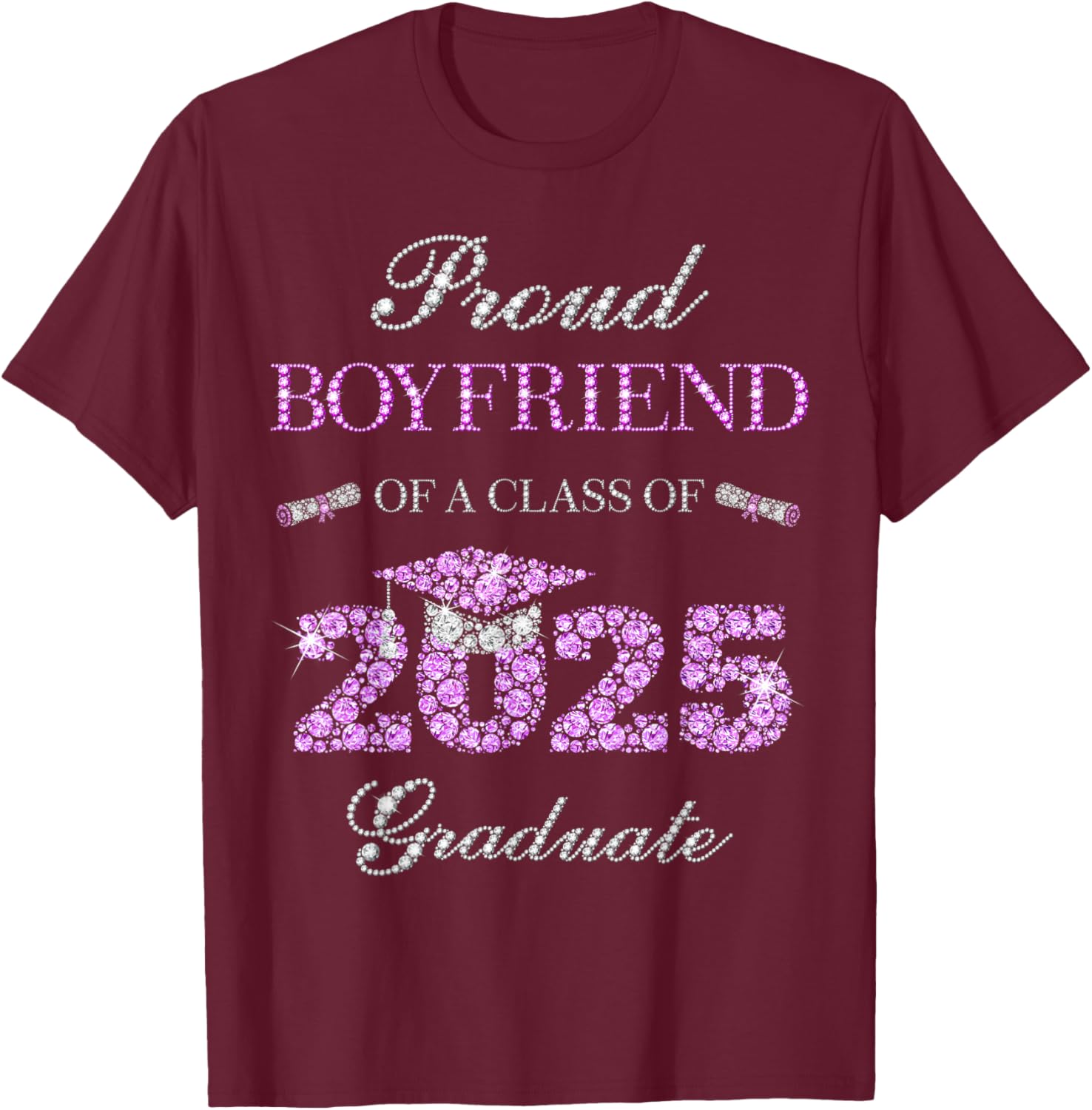 Proud Boyfriend of Class of 2025 Graduate T-Shirt for Celebrating Success - 1