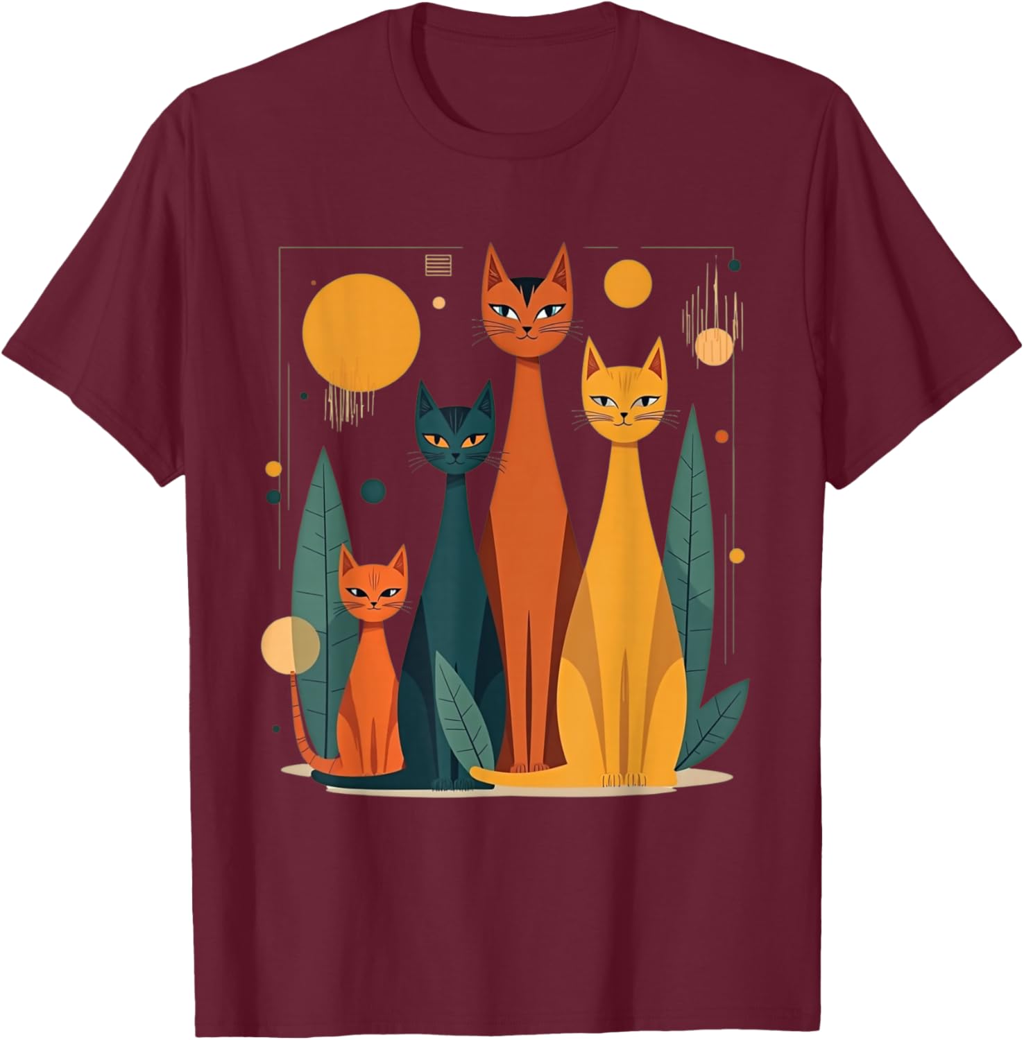 Vintage Retro Mid-Century Modern Cats T-Shirt in 50s 60s Style - 17