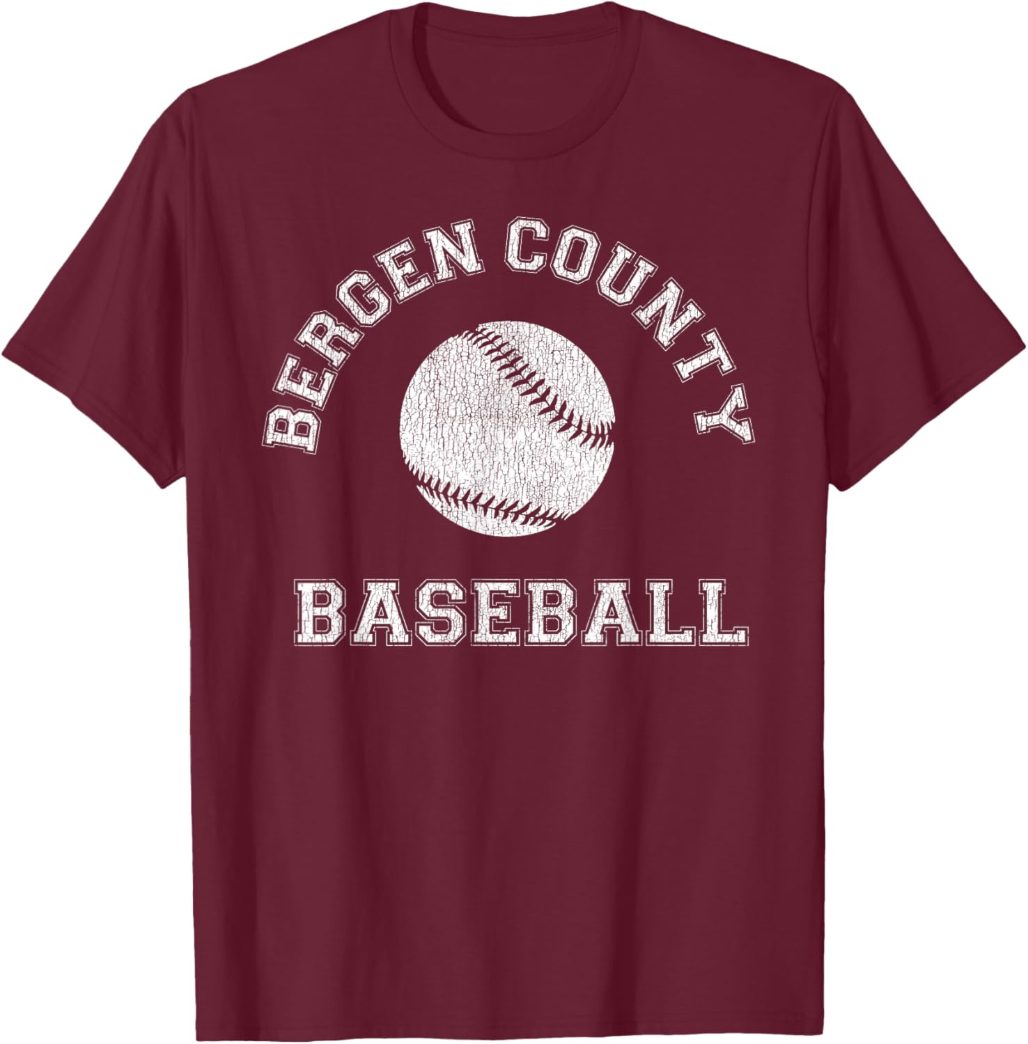 Bergen County Baseball Distressed Retro Classic T-Shirt for Fans - 7