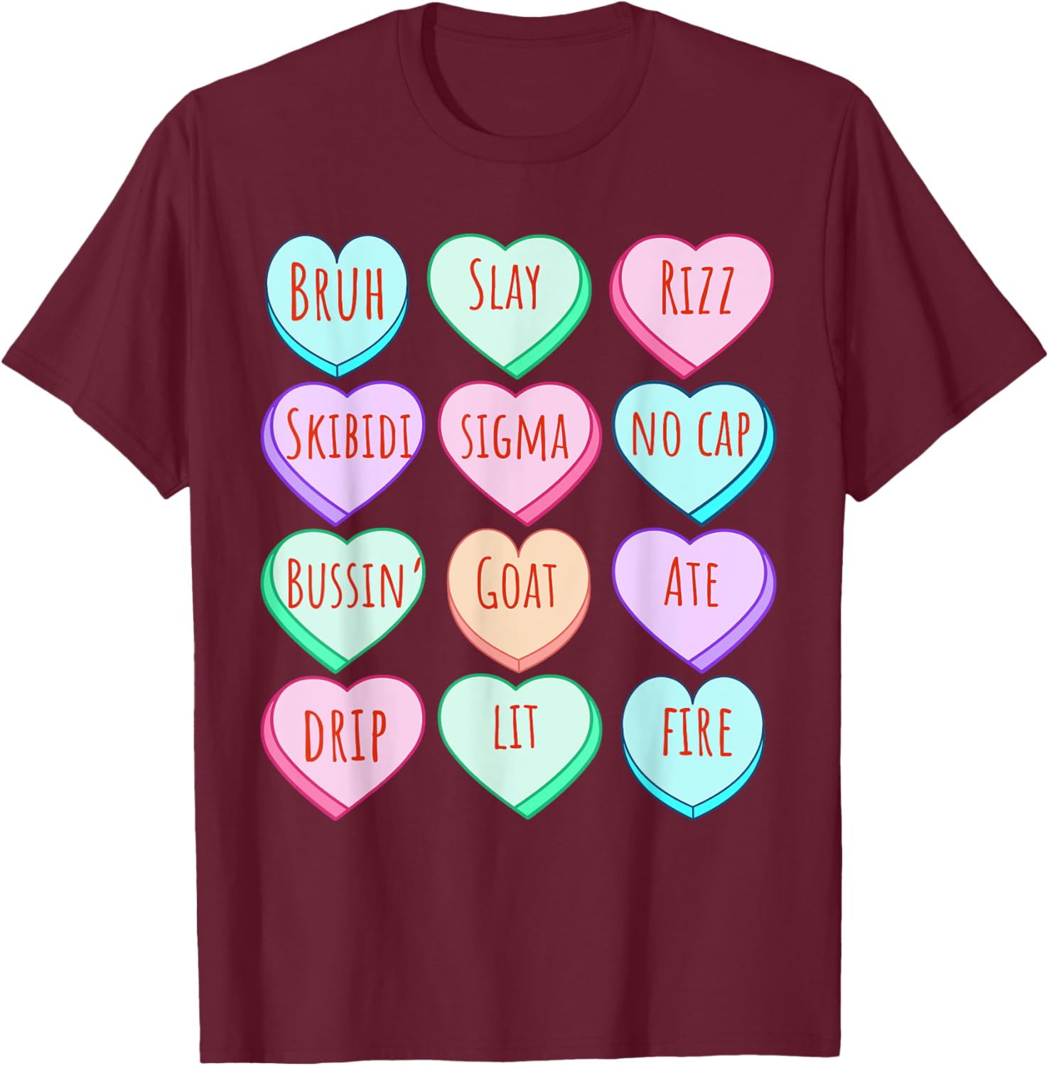 Candy Heart Slang T-Shirt for Valentine's Day Fun at School - 21