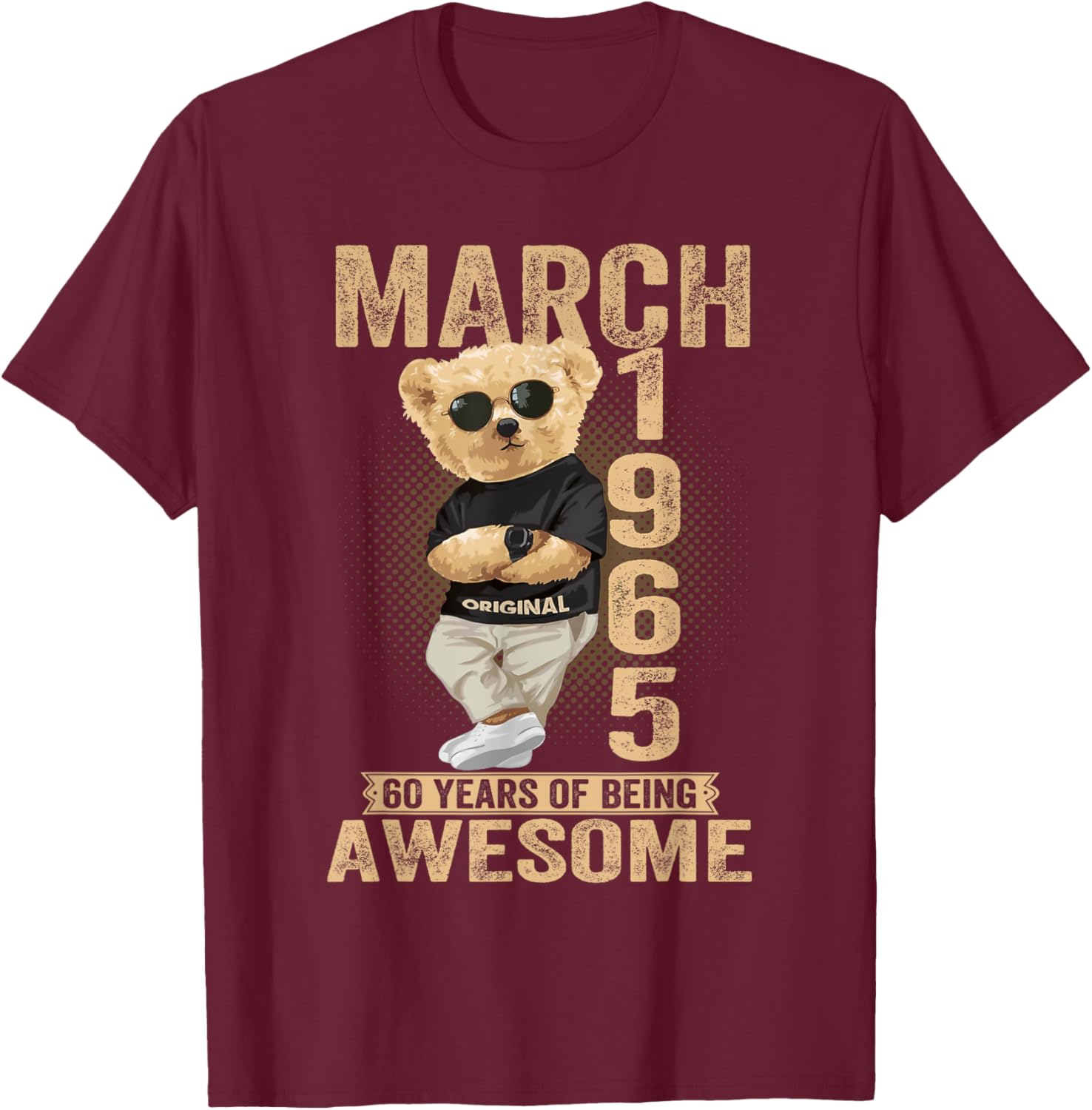 60th Birthday Teddy Bear T-Shirt for Men and Women Born in 1964 - 3
