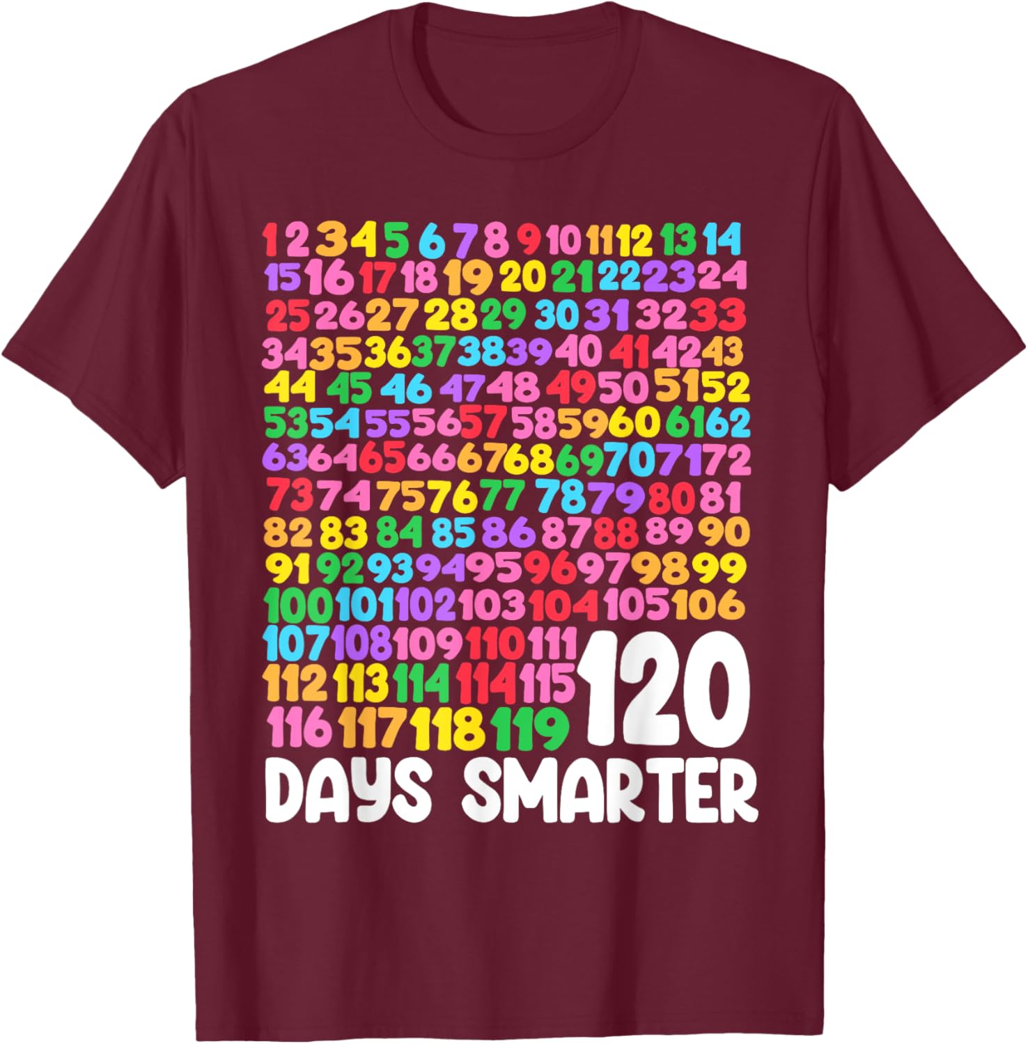 120 Days Smarter School Math T-Shirt Perfect for Students and Teachers - 8