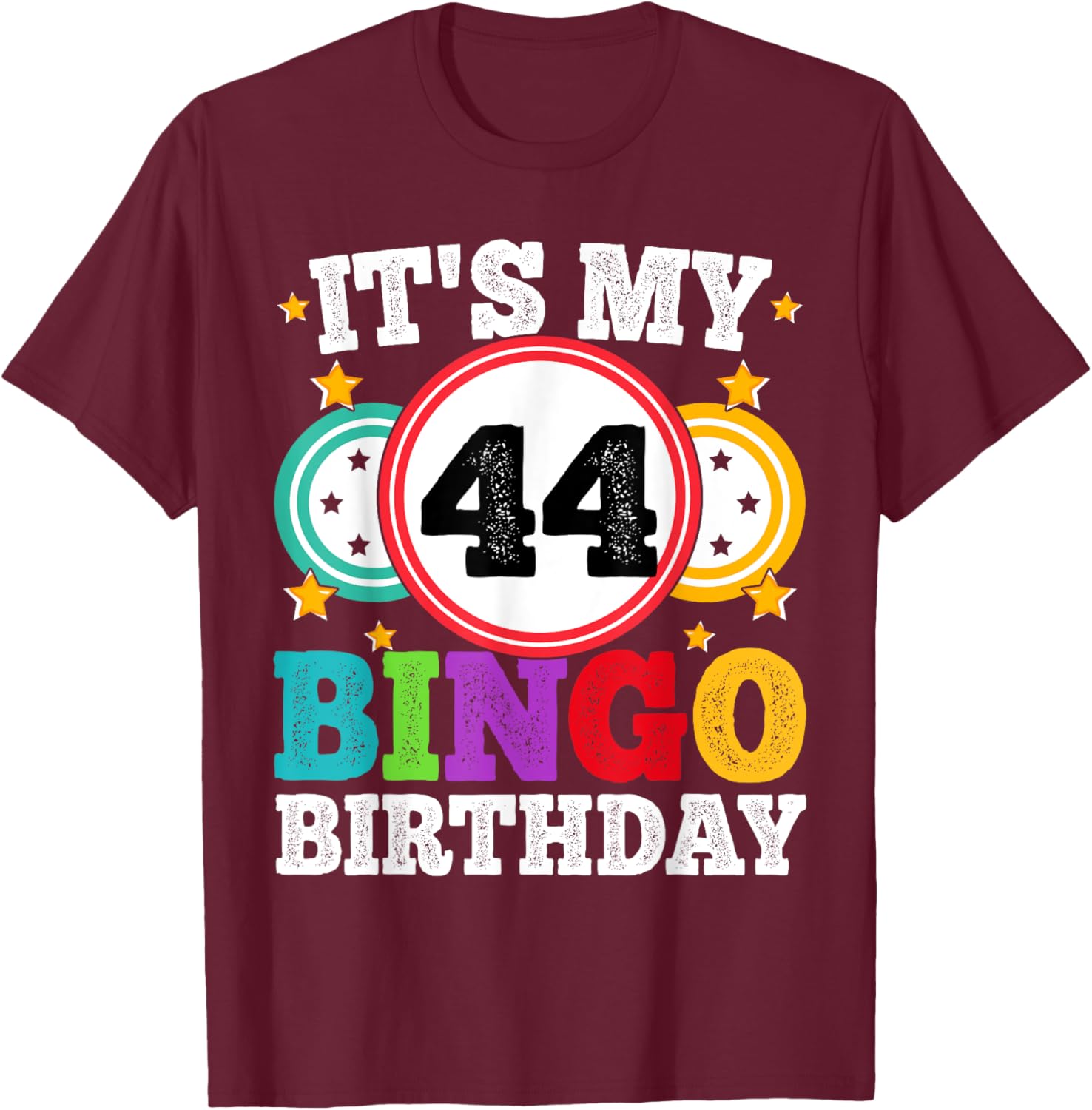 Funny 44th Birthday Bingo T-Shirt for Men and Women - Celebrate in Style! - 22