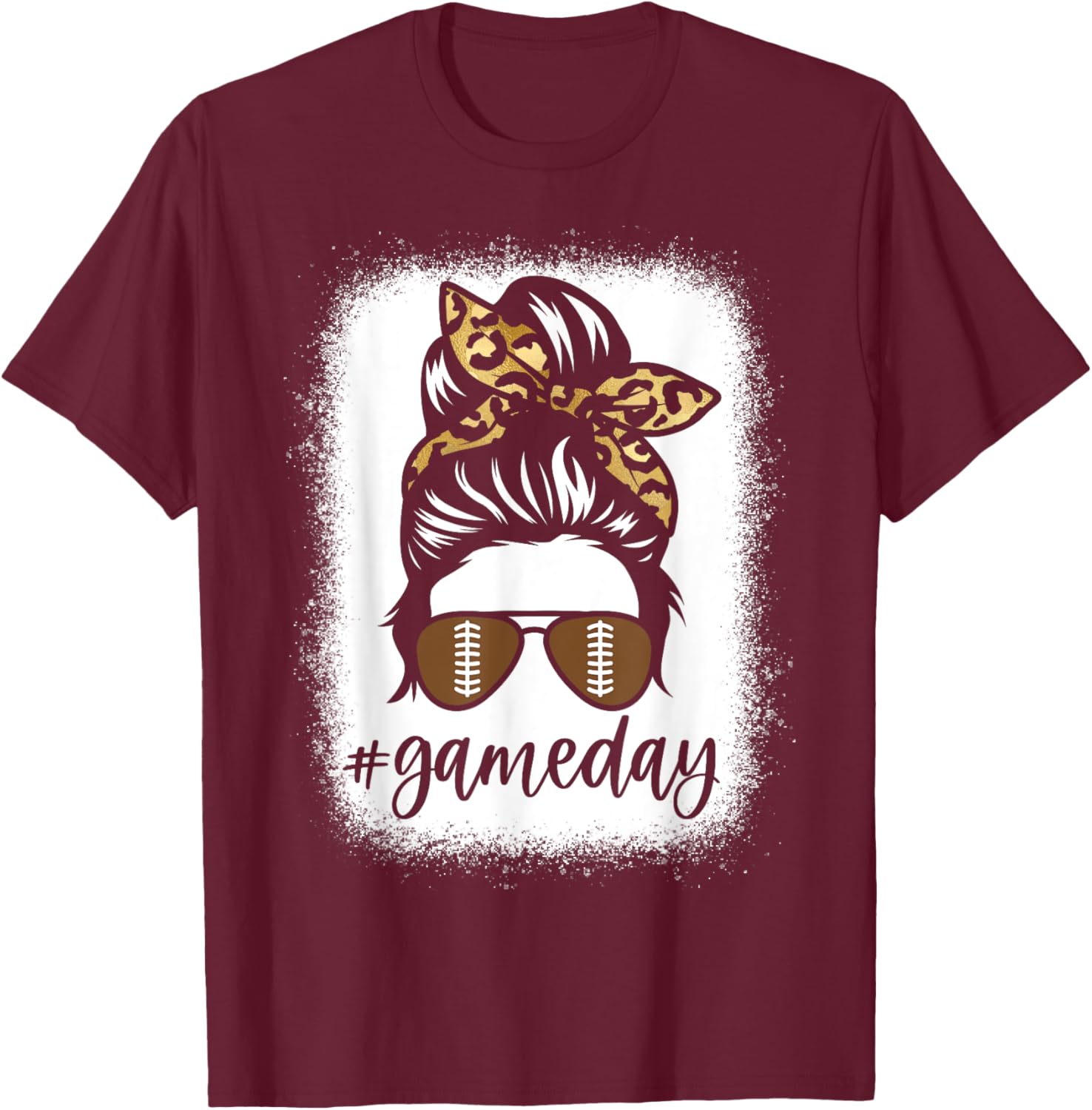 Game Day Leopard Messy Bun T-Shirt for Women and Girls – Sporty Style! - 13