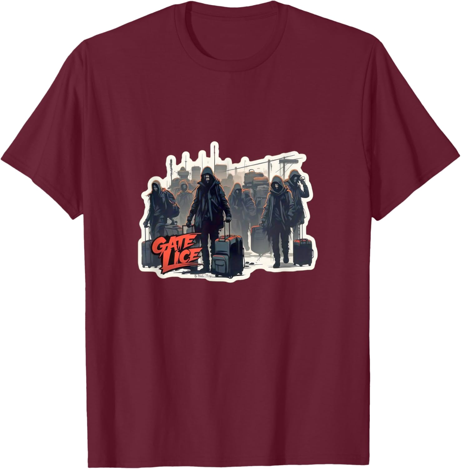 Funny Zombie Apocalypse T-Shirt for Airport Lovers and Lice Crowds - 8